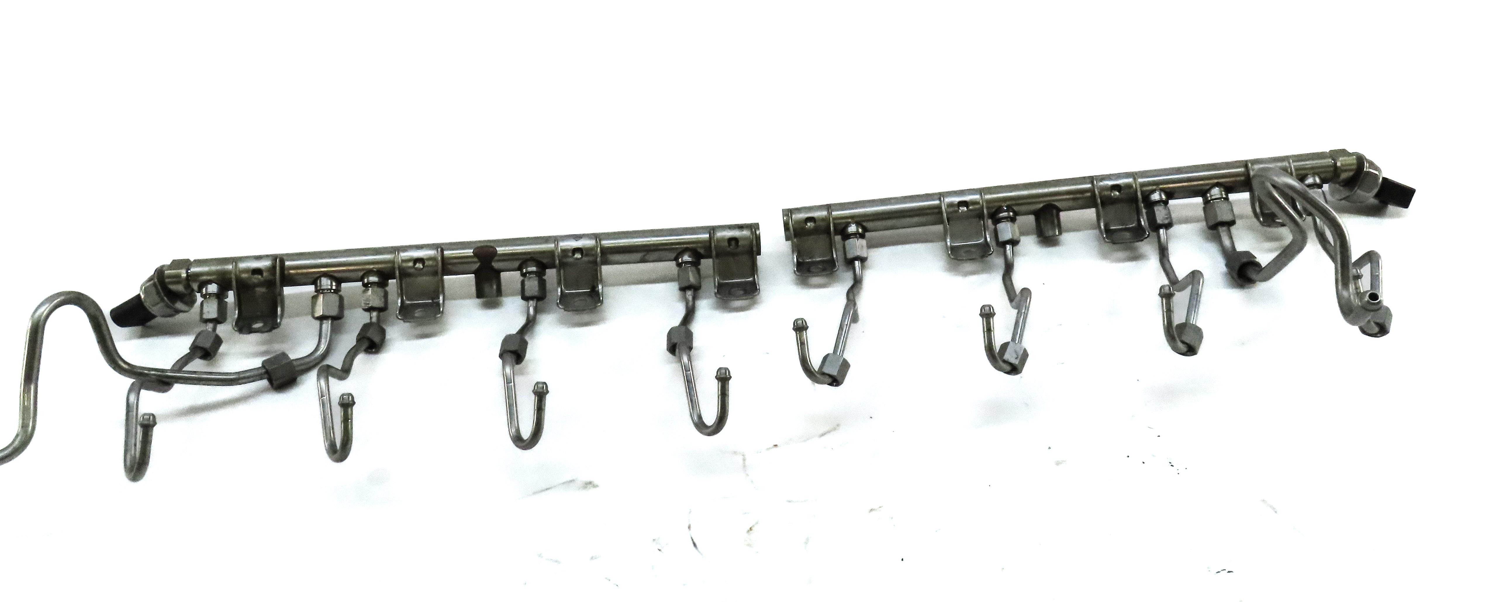 2012 BMW X6 (E71) 4.4L TURBO N63 ENGINE LEFT & RIGHT FUEL RAIL SET 2 w/ LINES — exact item pictured