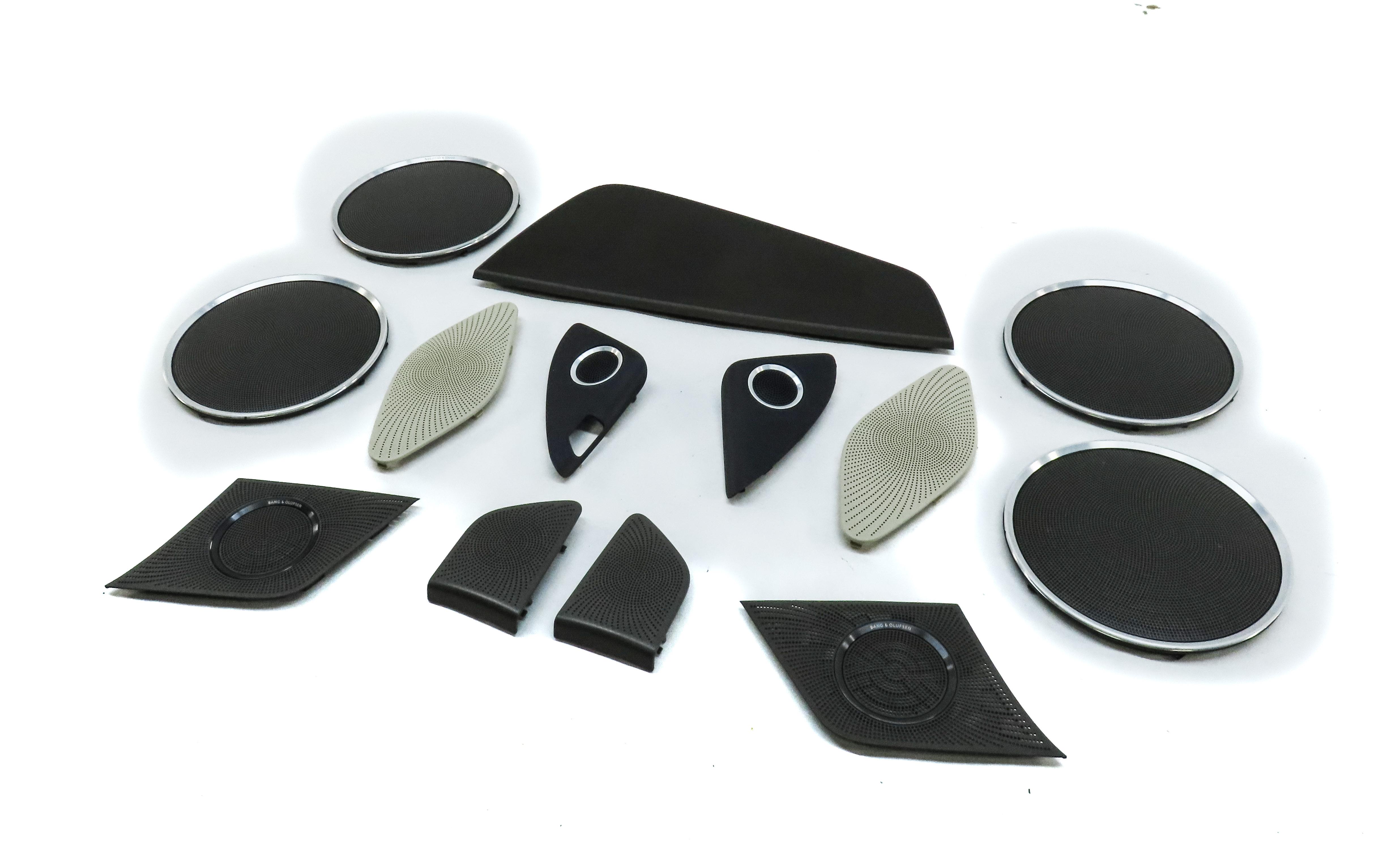 2011 AUDI Q5 (B8 8R) BANG & OLUFSEN SPEAKER GRILLE TRIM SET (BEIGE / PIMENTO) — exact item pictured