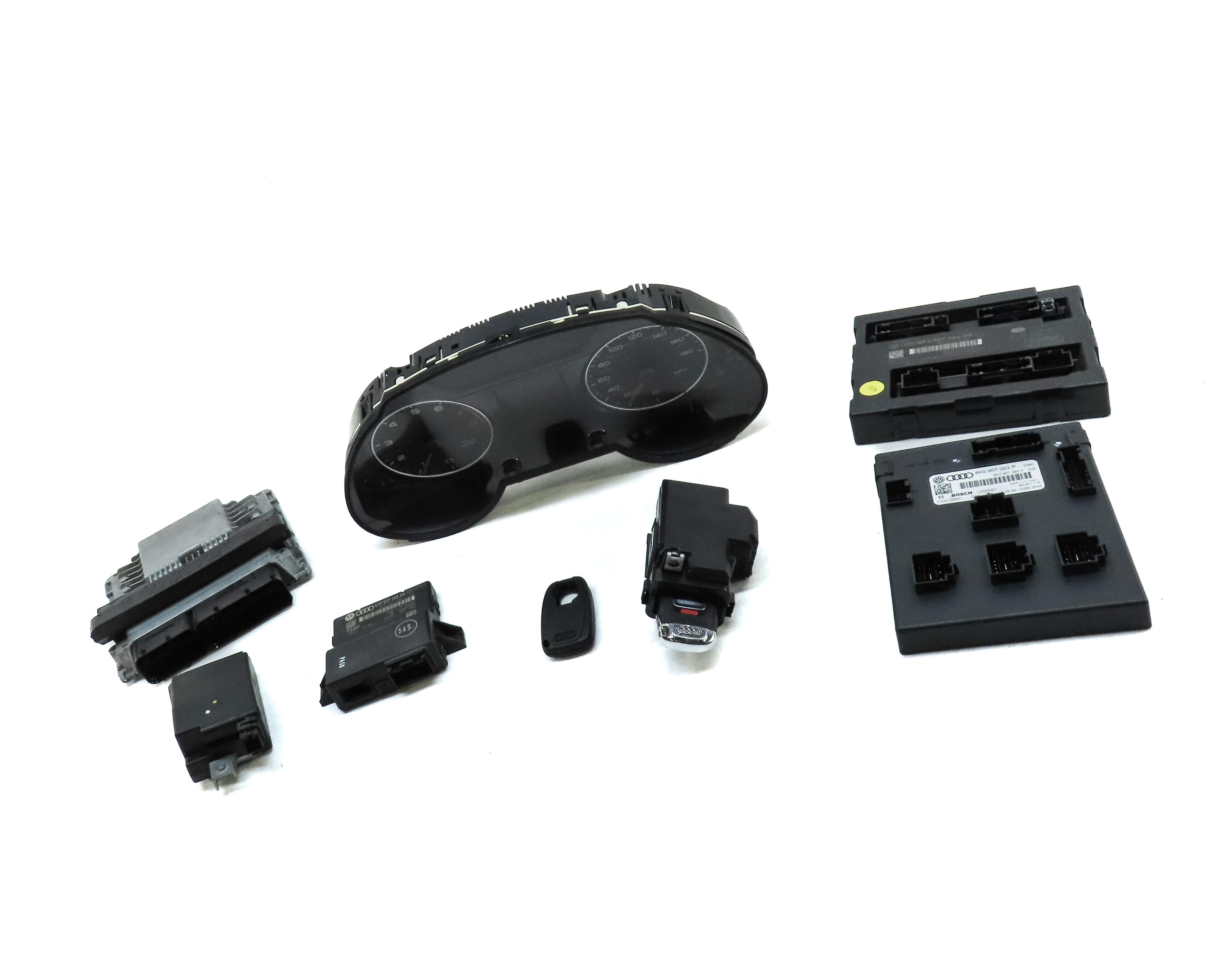 2010 AUDI Q5 (B8 8R) 3.2L CALB ENGINE ECM BCM GATEWAY IMMOBILIZER MODULE KEY SET — exact item pictured