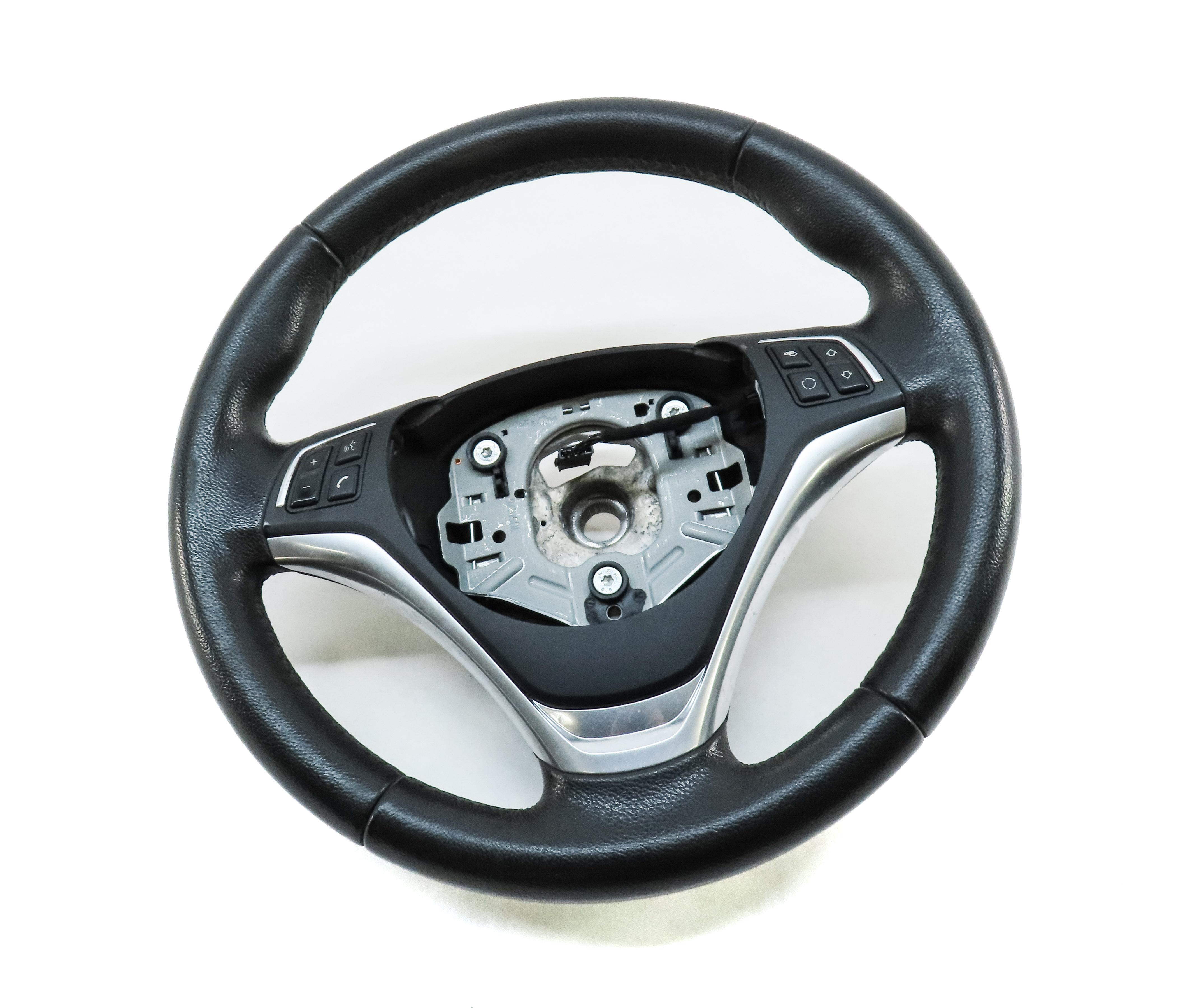 06-15 BMW 1 3 X1 SERIES (E84 E87 E90) 3 SPOKE SPORT STEERING WHEEL w/ SWITCHES — exact item pictured