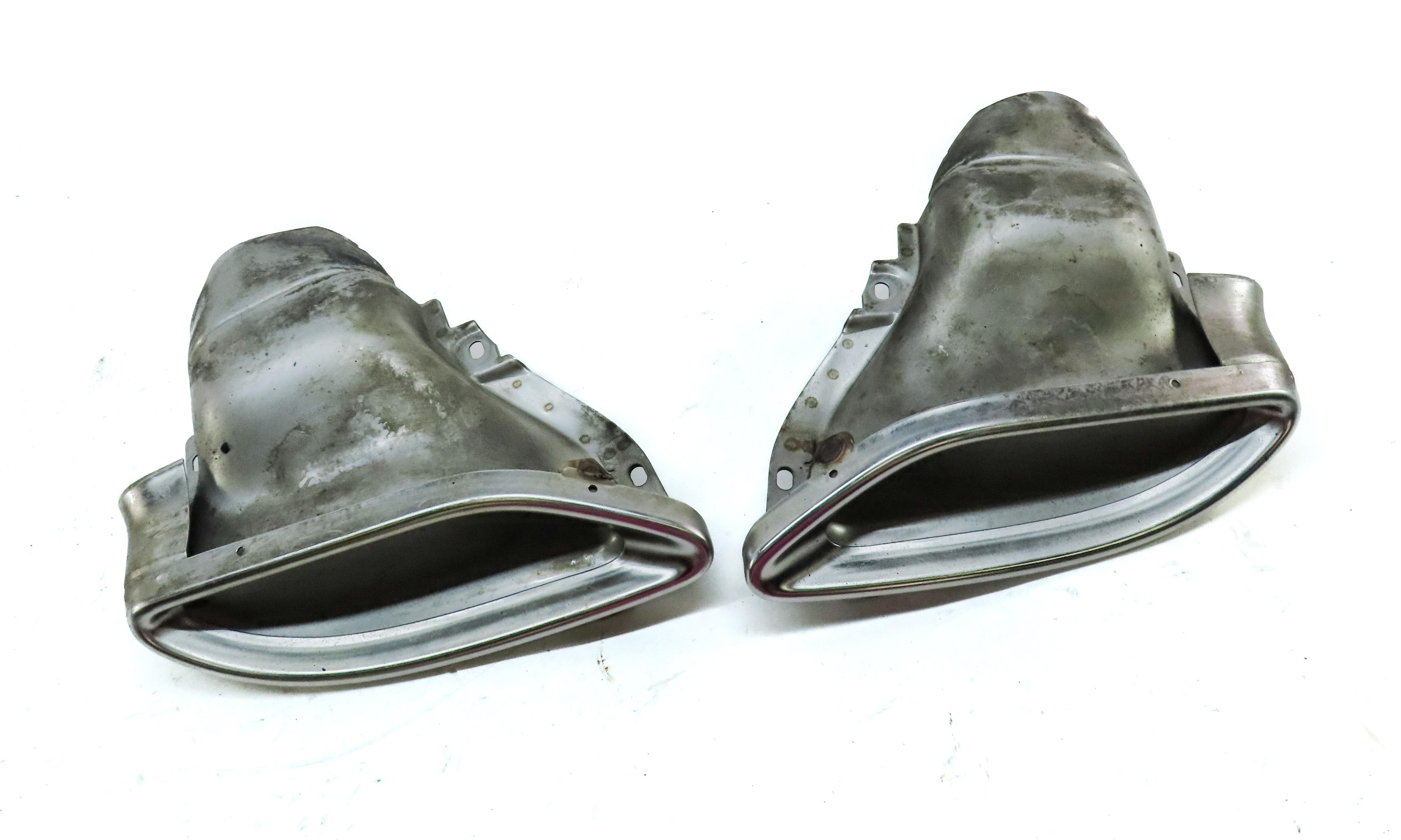 12-16 C E CLASS E300 E350 (W204 W212) REAR LEFT & RIGHT EXHAUST MUFFLER TIP SET — exact item pictured