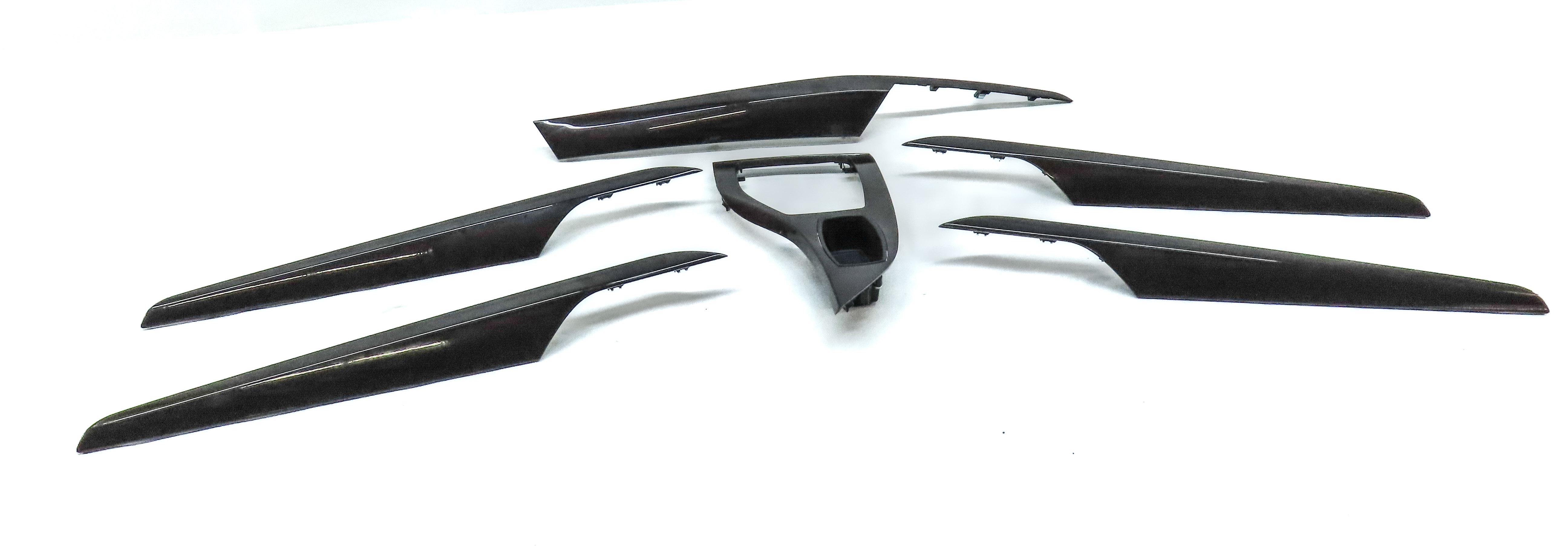 13 BMW X1 E84 FRONT REAR LEFT RIGHT DOOR DASH CONSOLE TRIM SET6 DARK COPPER WOOD — exact item pictured