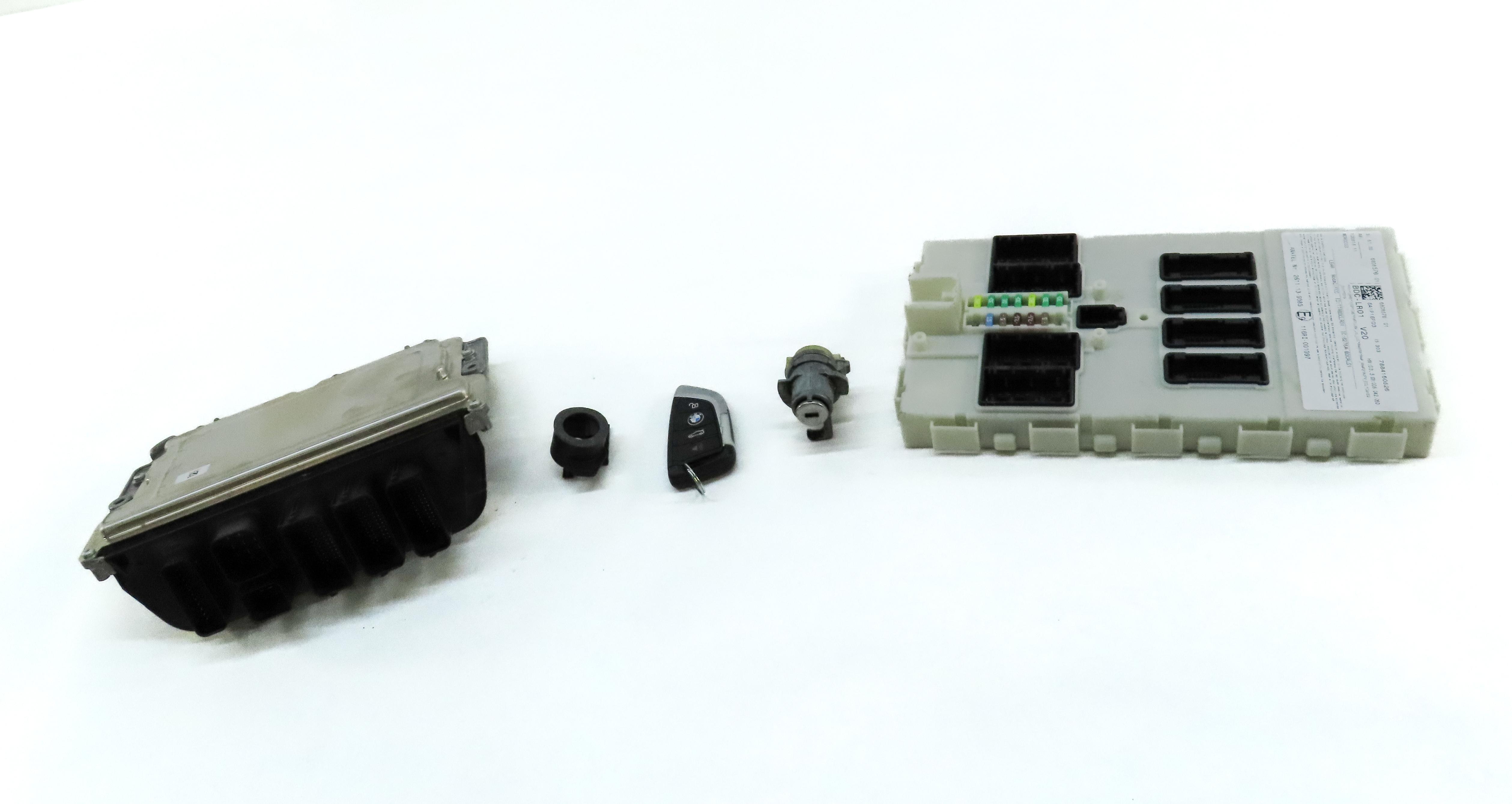 2016-2018 BMW X1 X2 (F39 F48) MINI COOPER CLUBMAN - 2.0L DME BCM MODULE KEY SET — exact item pictured