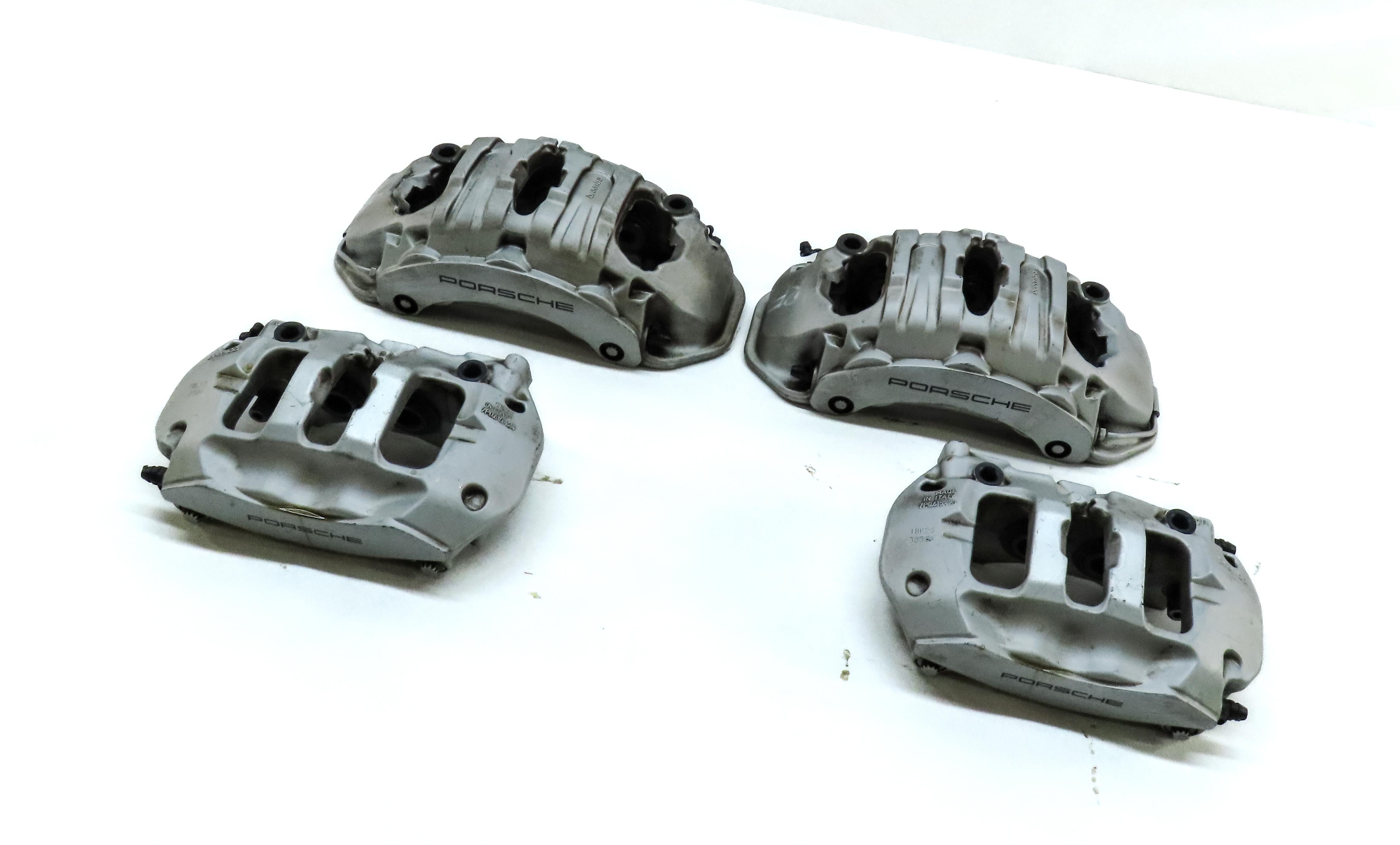 2011-2018 PORSCHE CAYENNE (958) FRONT & REAR DISC BRAKE CALIPER SET-4 (BREMBO) — exact item pictured