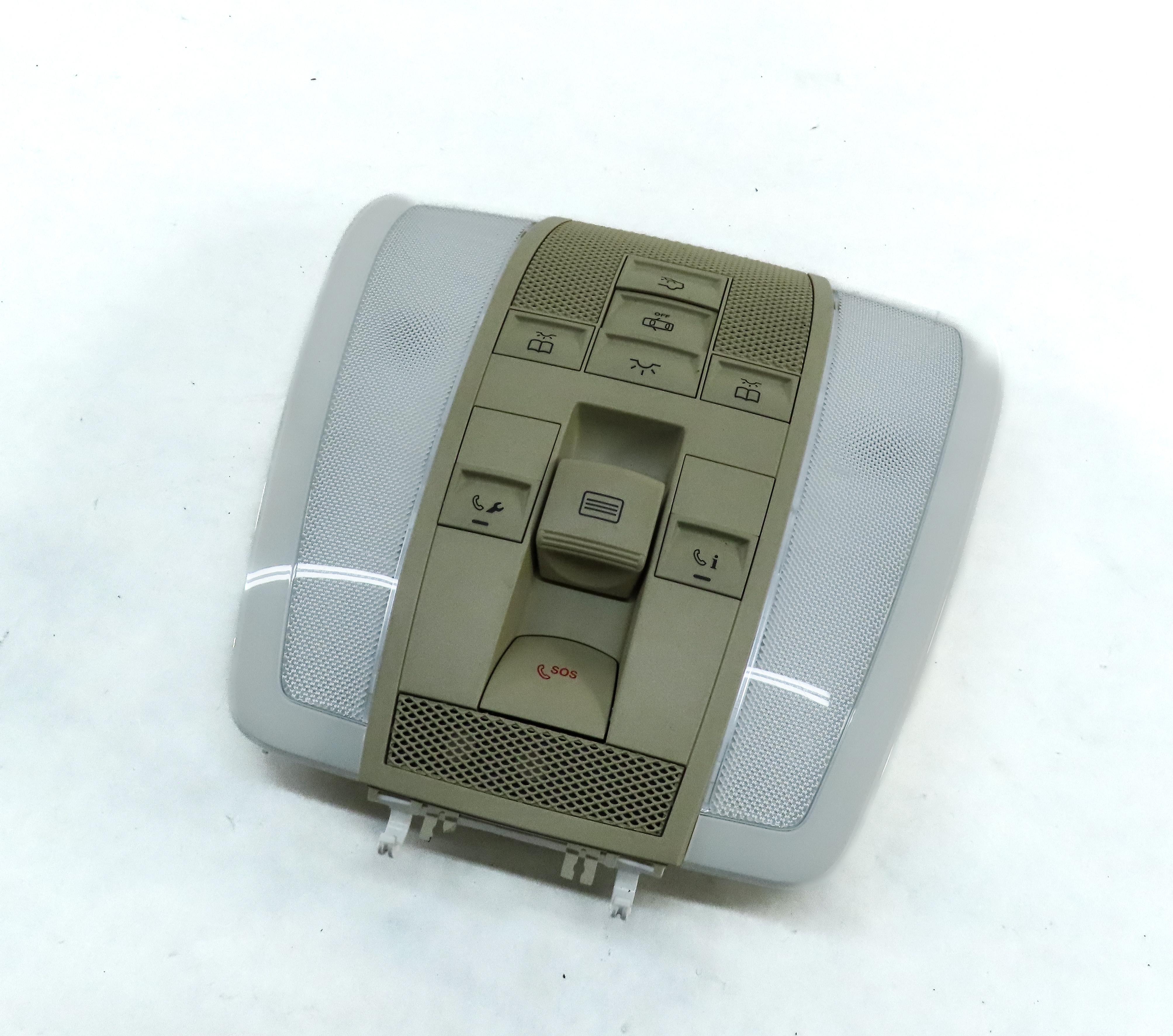 13 MERCEDES C250 (W204) FRONT ROOF DOMELIGHT DOME LIGHT w/ SWITCHES (BEIGE) — exact item pictured