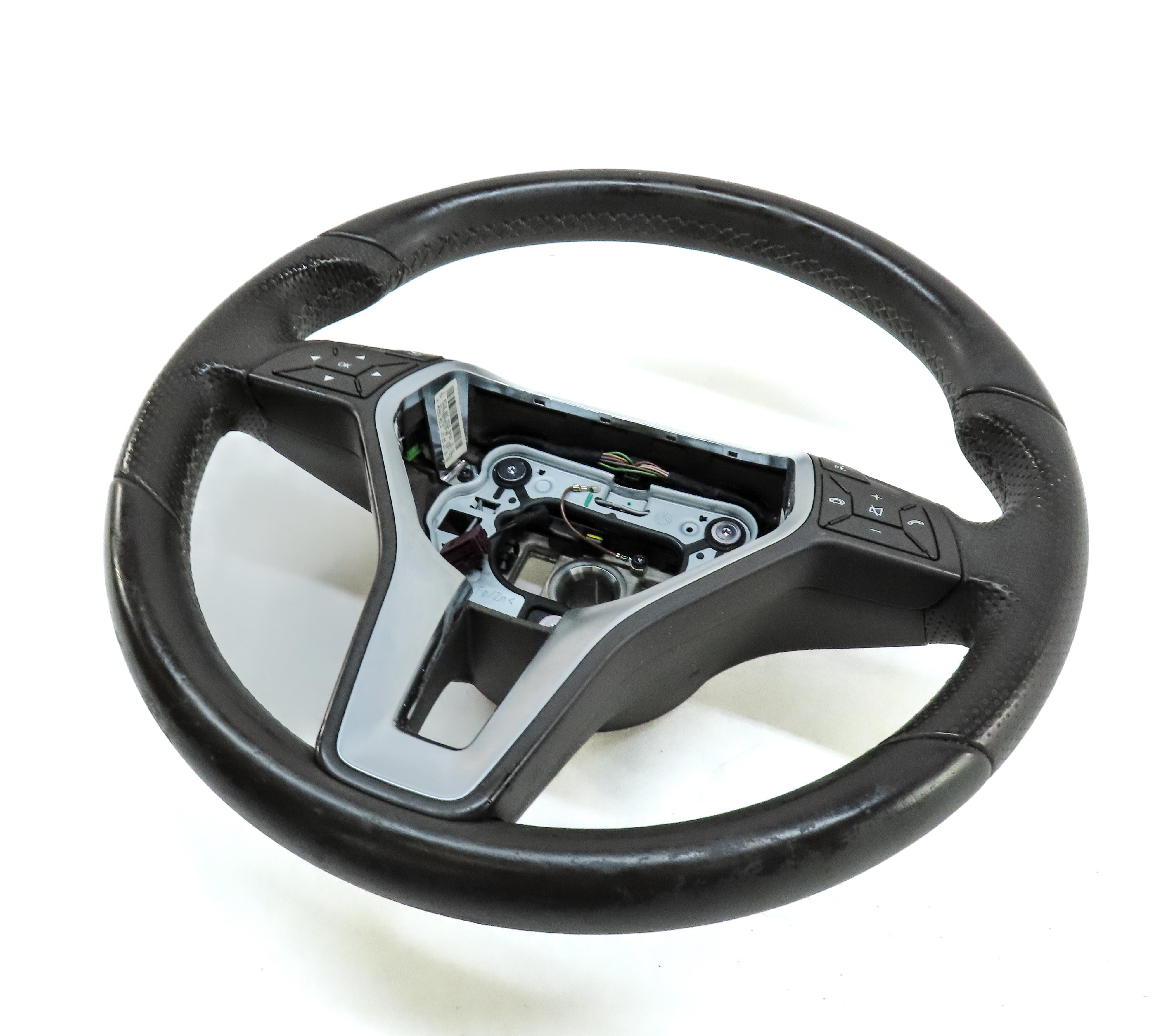 13 MERCEDES C250 (W204) 3 SPOKE SPORT ROUND BOTTOM STEERING WHEEL w/ SWITCHES — exact item pictured