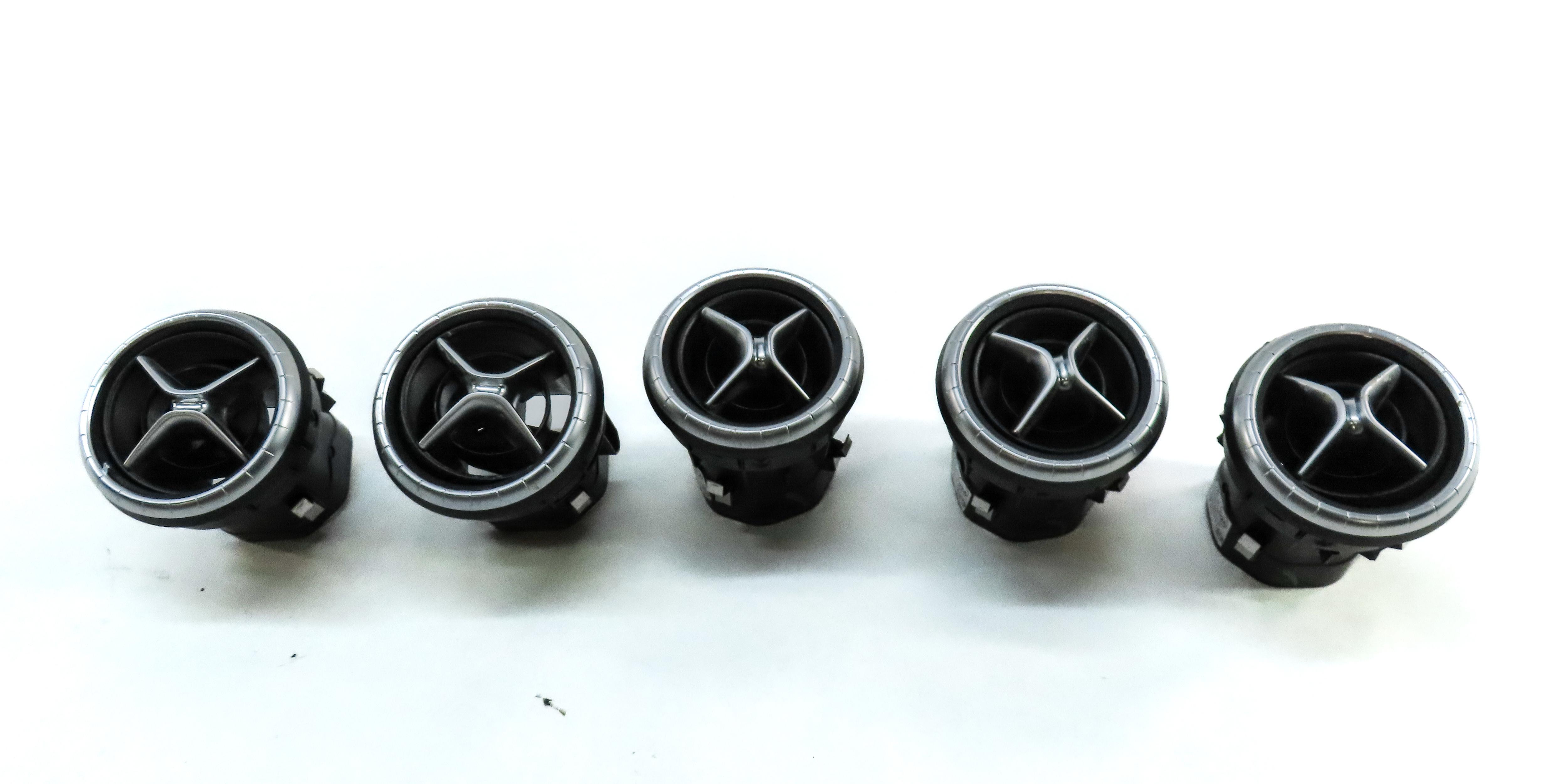 2014 MERCEDES CLA45 AMG (C117) FRONT DASH AC HEATER AIR VENT SET5 SILVER & BLACK — exact item pictured