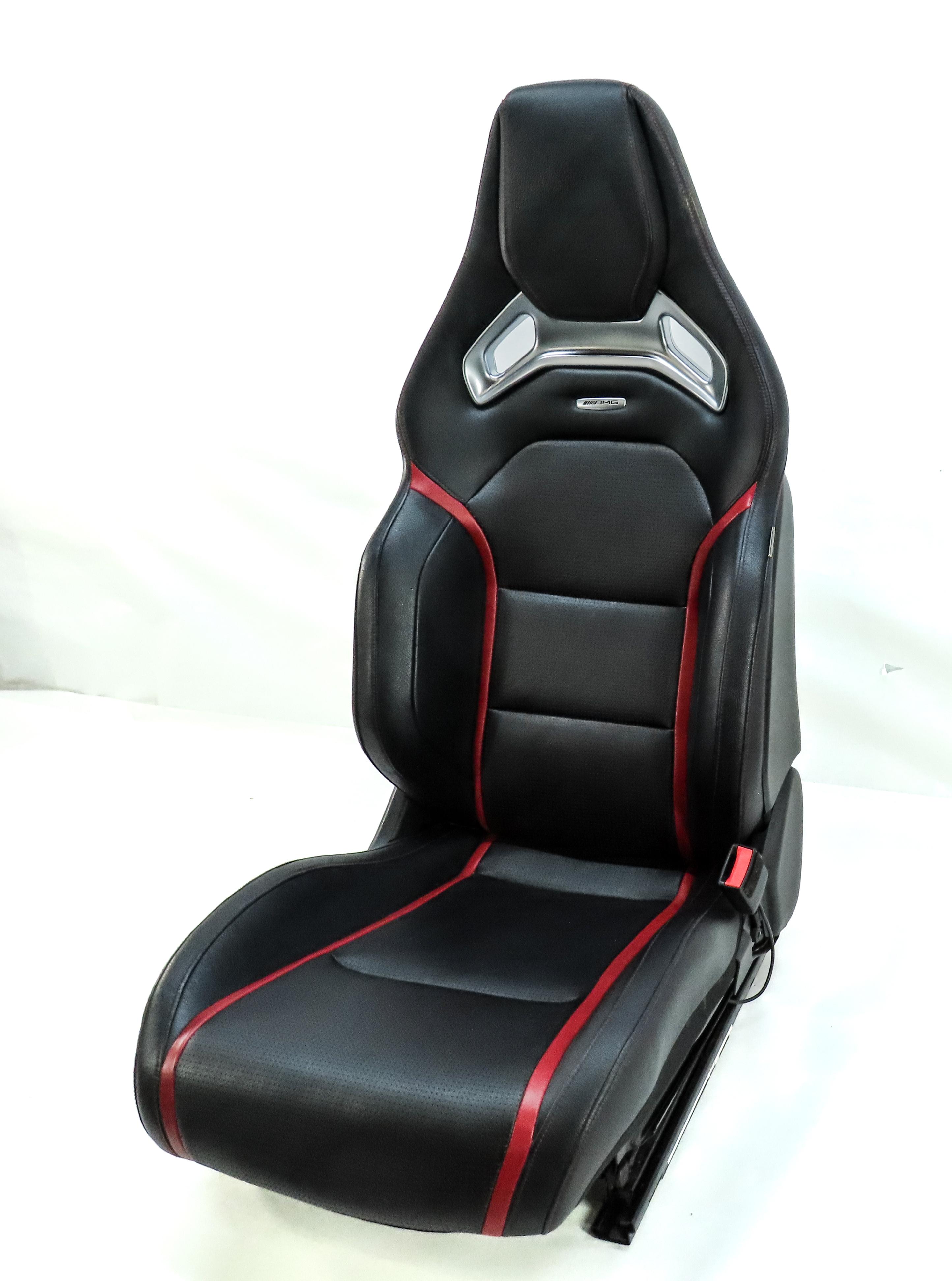 14-15 MERCEDES CLA45 AMG C117 FRONT RIGHT RECARO ///AMG SEAT ASSEMBLY BLACK RED — exact item pictured