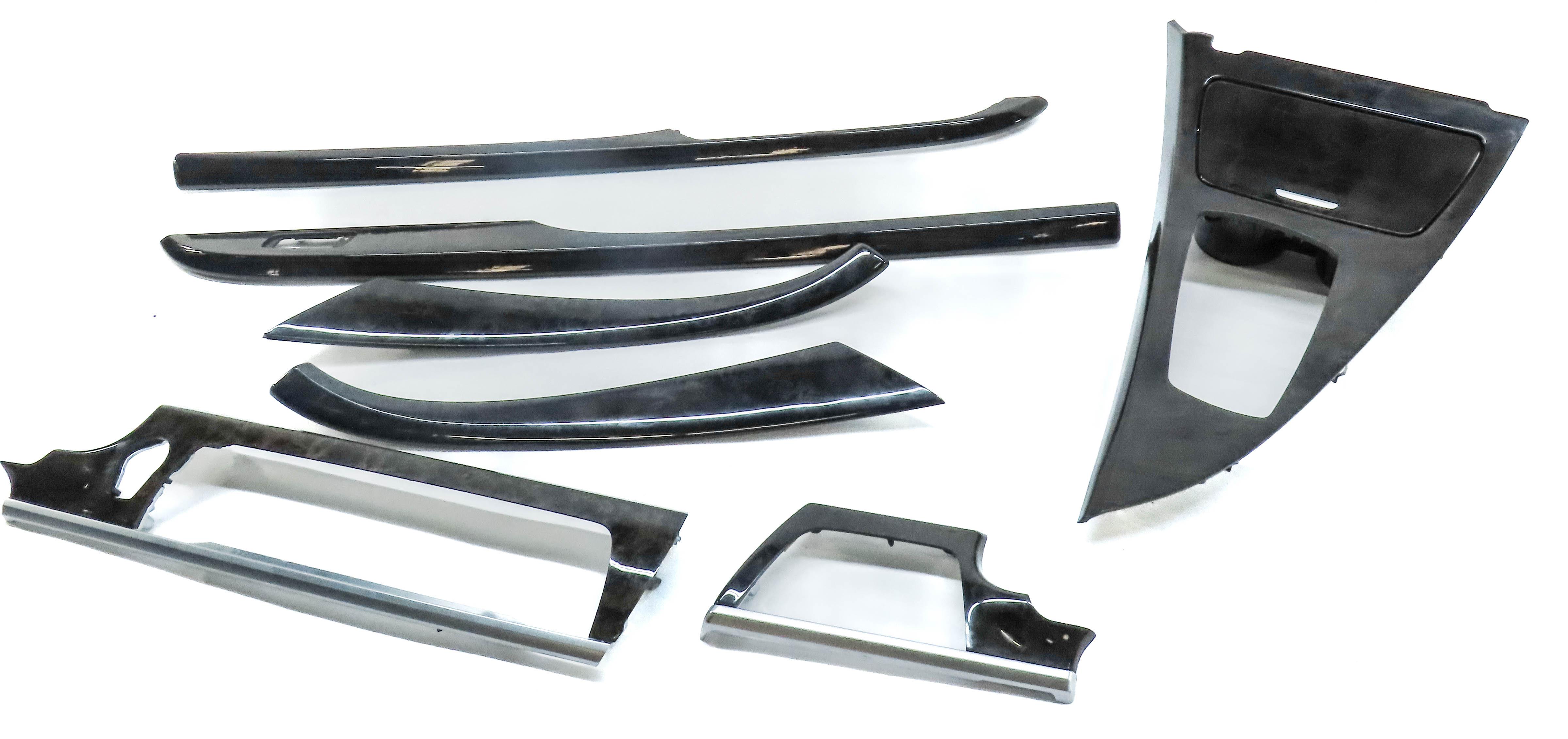 2012 BMW 640i COUPE (F13) FRONT REAR LEFT RIGHT GREY POPLAR WOOD TRIM SET7 — exact item pictured