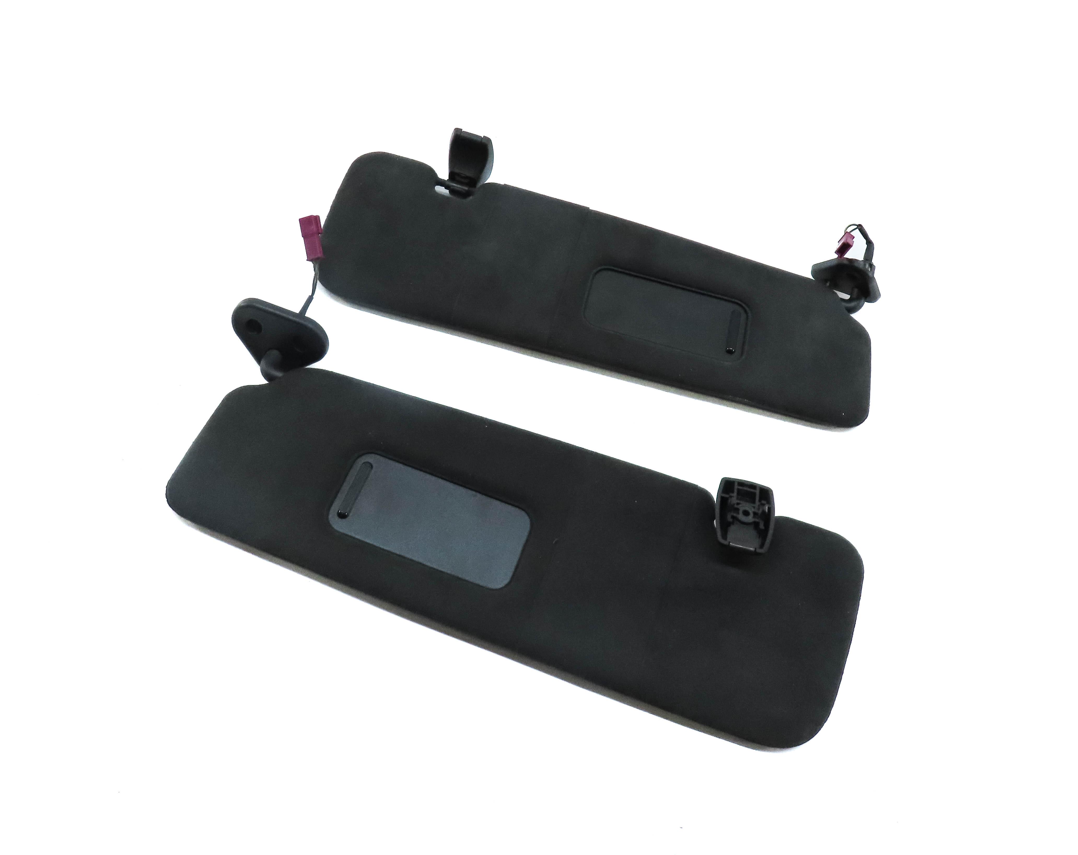 12-19 BMW 640i 650i M6 (F06 F12) FRONT LEFT & RIGHT SUN VISOR SHADE SET (BLACK) — exact item pictured