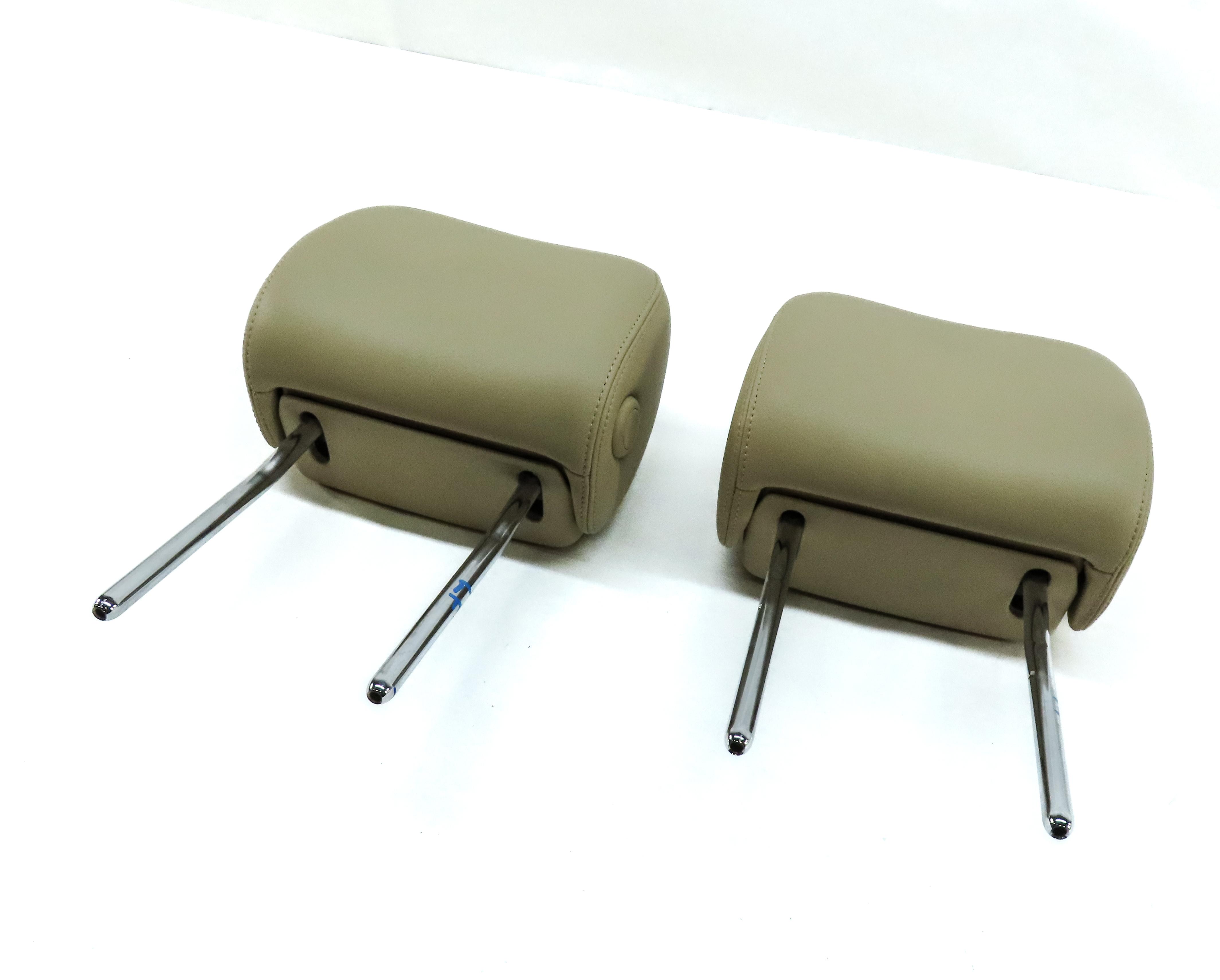 12-15 AUDI A6 A7 S6 S7 (C7 4G 4G8) FRONT SEAT LEFT & RIGHT HEADREST SET (BEIGE) — exact item pictured
