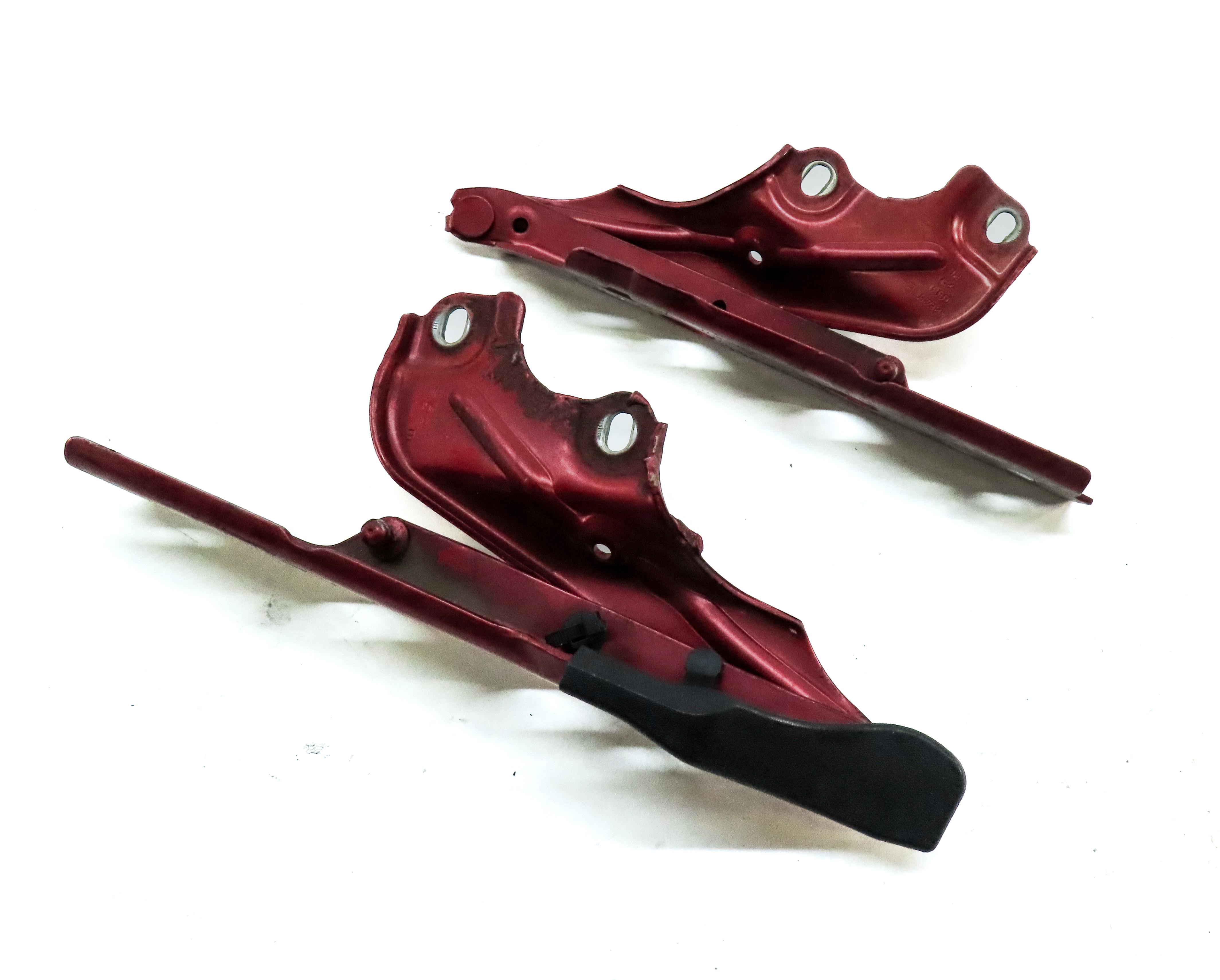 12-18 AUDI A6 S6 A7 S7 (C7 4G8) FRONT LEFT & RIGHT HOOD HINGE SET-2 (GARNET RED) — exact item pictured
