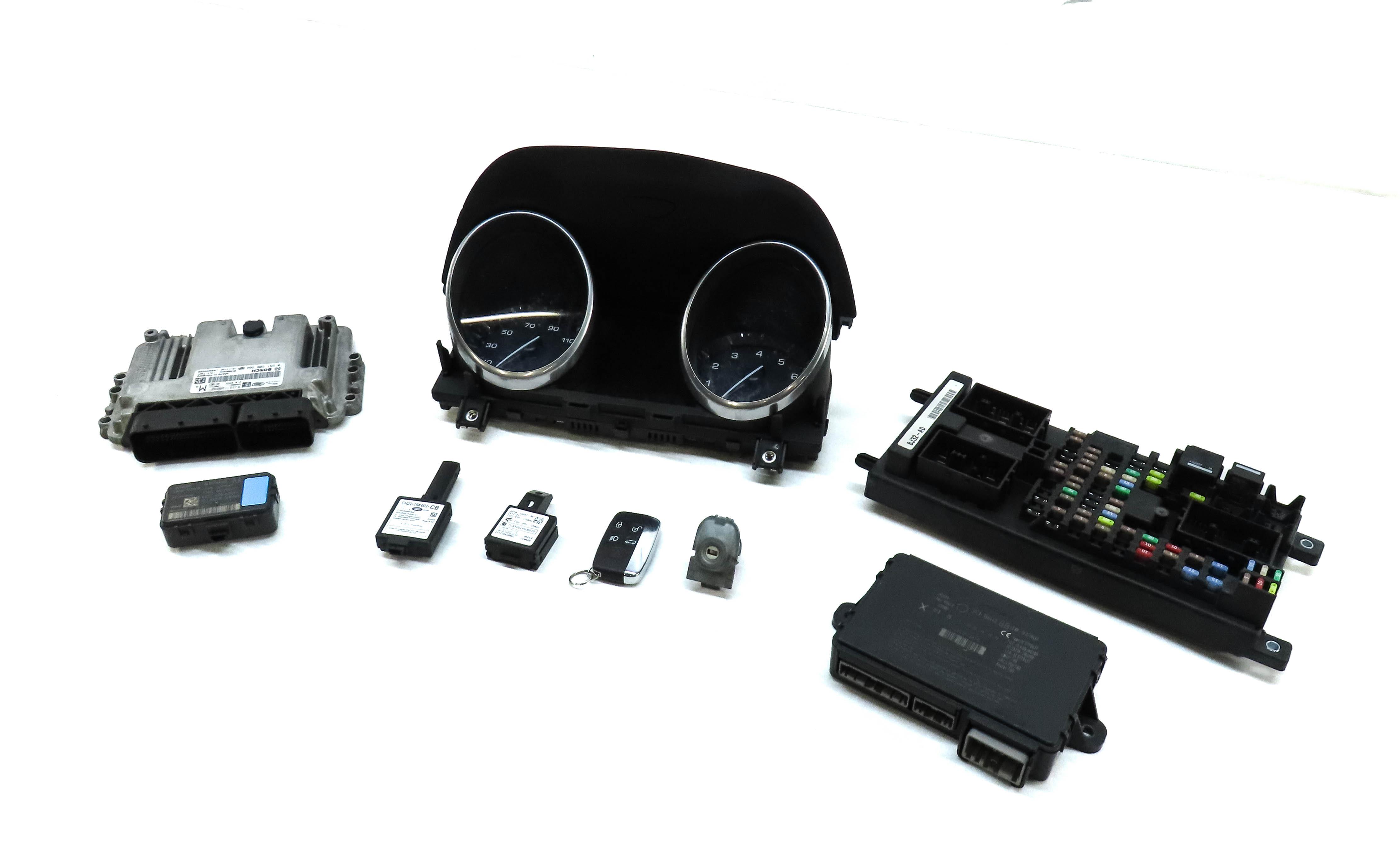 12-13 RANGE ROVER EVOQUE (L538) 2.0L TURBO ENGINE ECM IMMOBILIZER MODULE KEY SET — exact item pictured