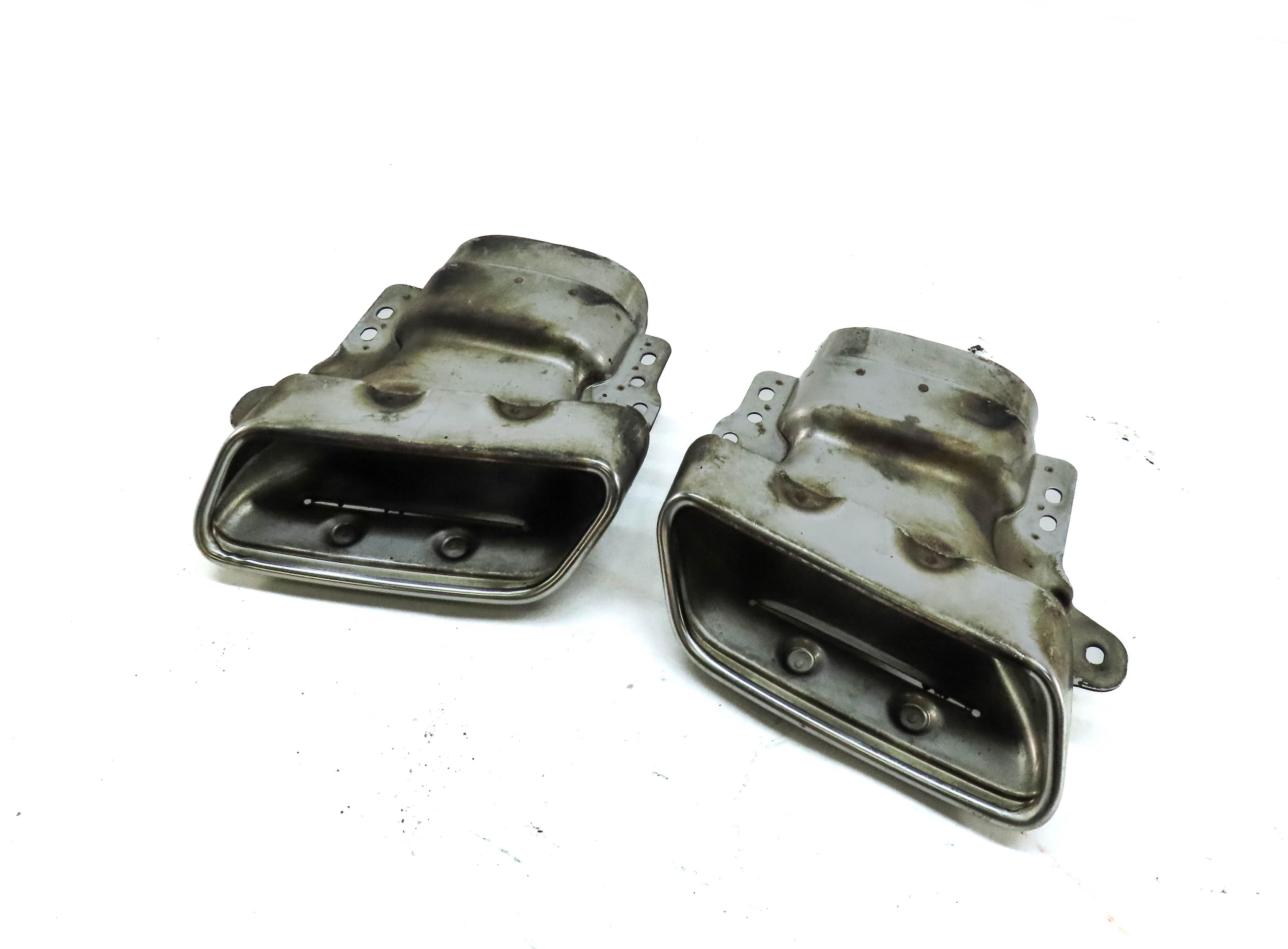 13-19 MERCEDES GL GLS ML (X166) 4.6L REAR LEFT & RIGHT MUFFLER EXHAUST TIP SET 2 — exact item pictured