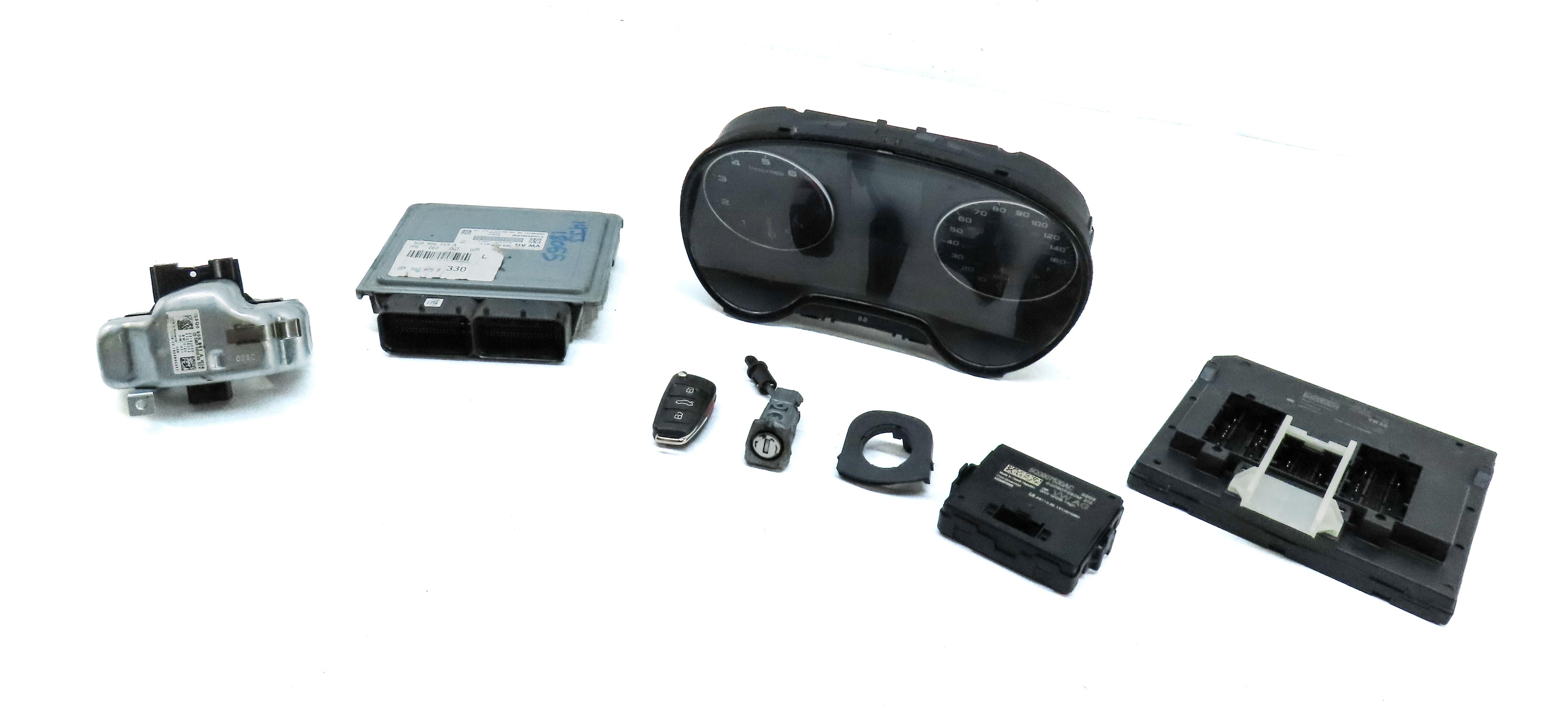 2015 AUDI A3 (8V) SPEEDOMETER COLUMN LOCK BODY ENGINE CONTROL MODULE & KEY SET 8 — exact item pictured