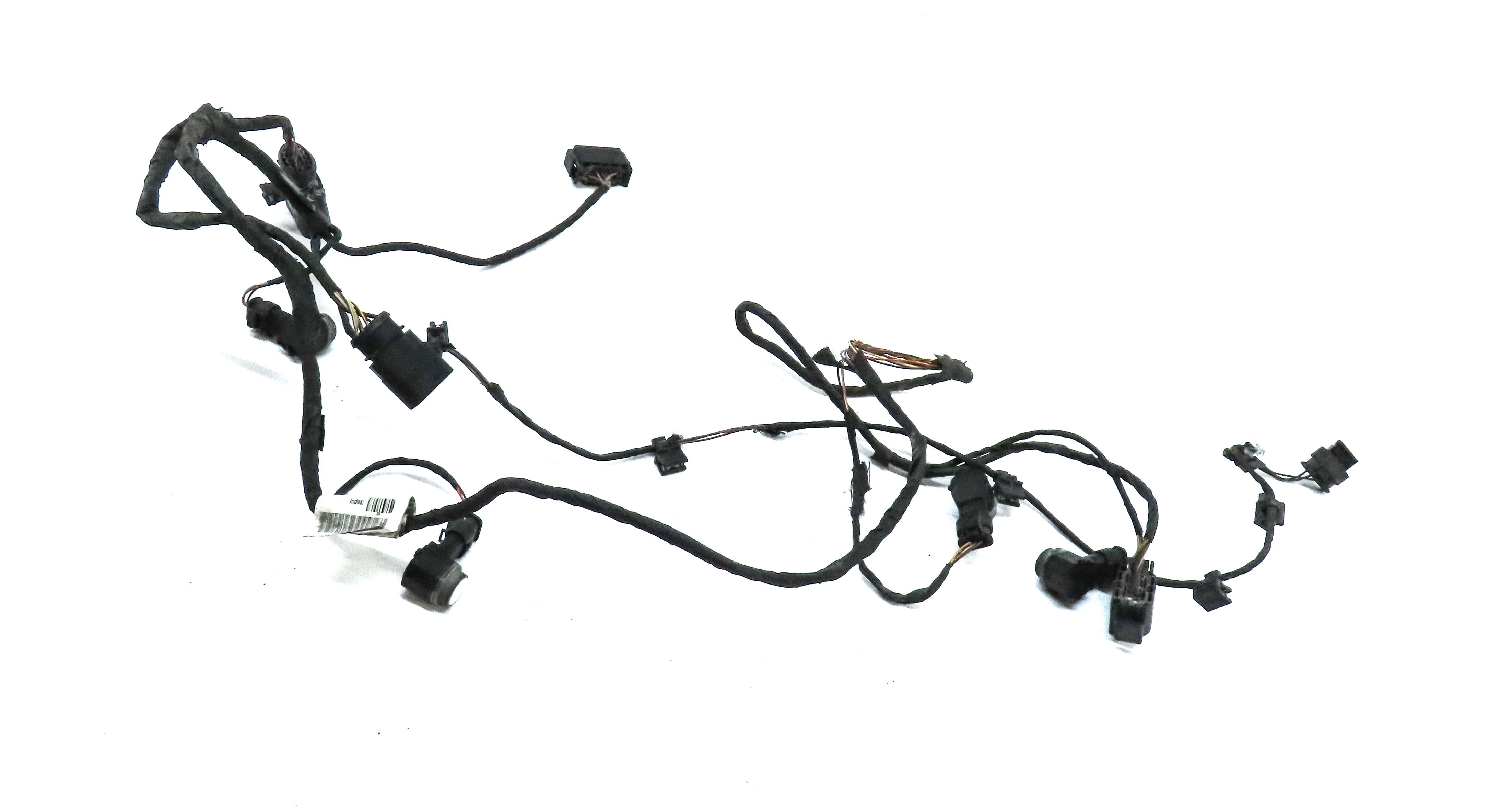 2014 AUDI A8 (D4 4H) REAR PARK ASSIST PDC SENSOR SET 4 (WHITE) w/ WIRING HARNESS — exact item pictured