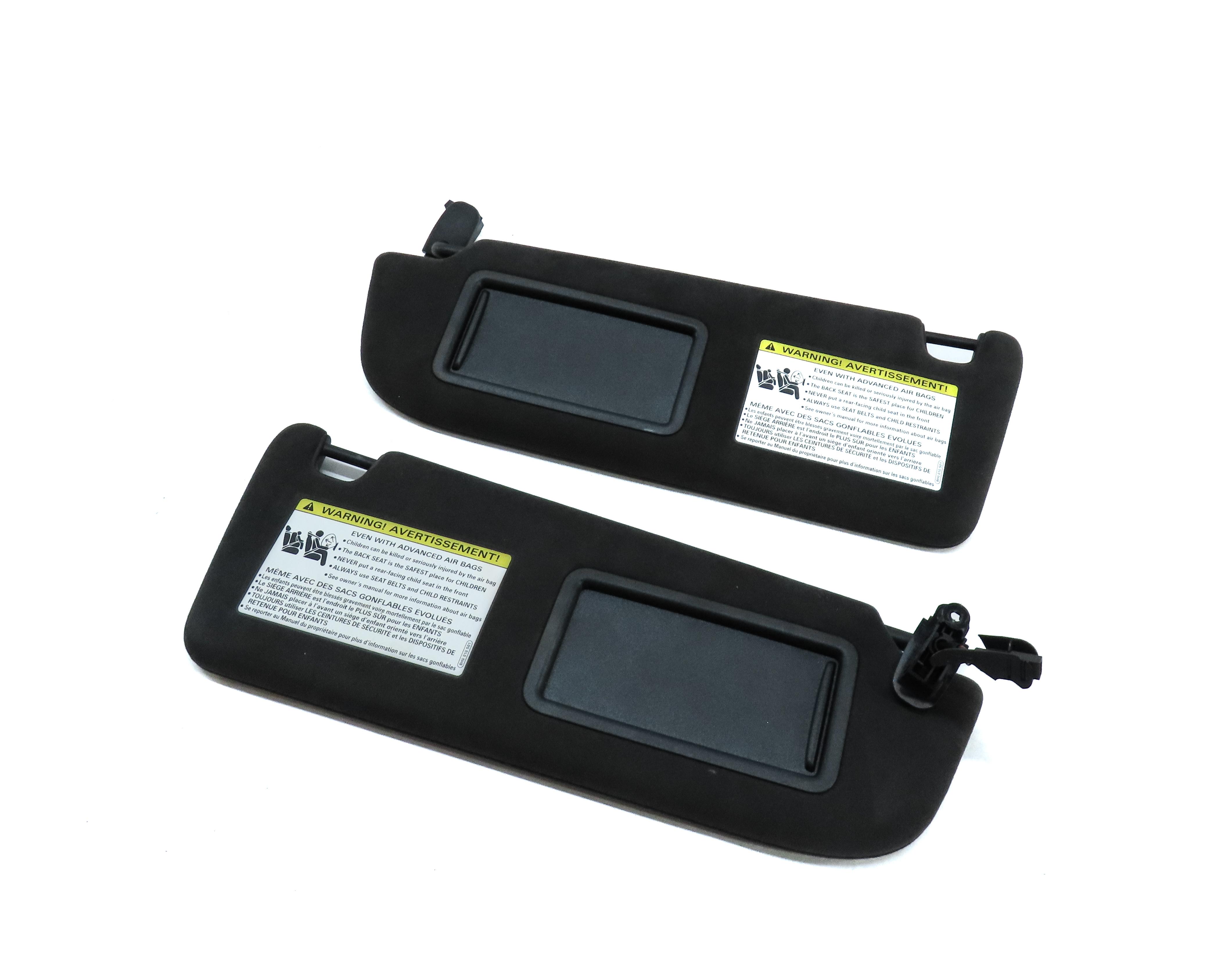 10-18 AUDI A8 S8 (D4 4H) FRONT LEFT & RIGHT SUNVISOR SUN VISOR SHADE SET (BLACK) — exact item pictured