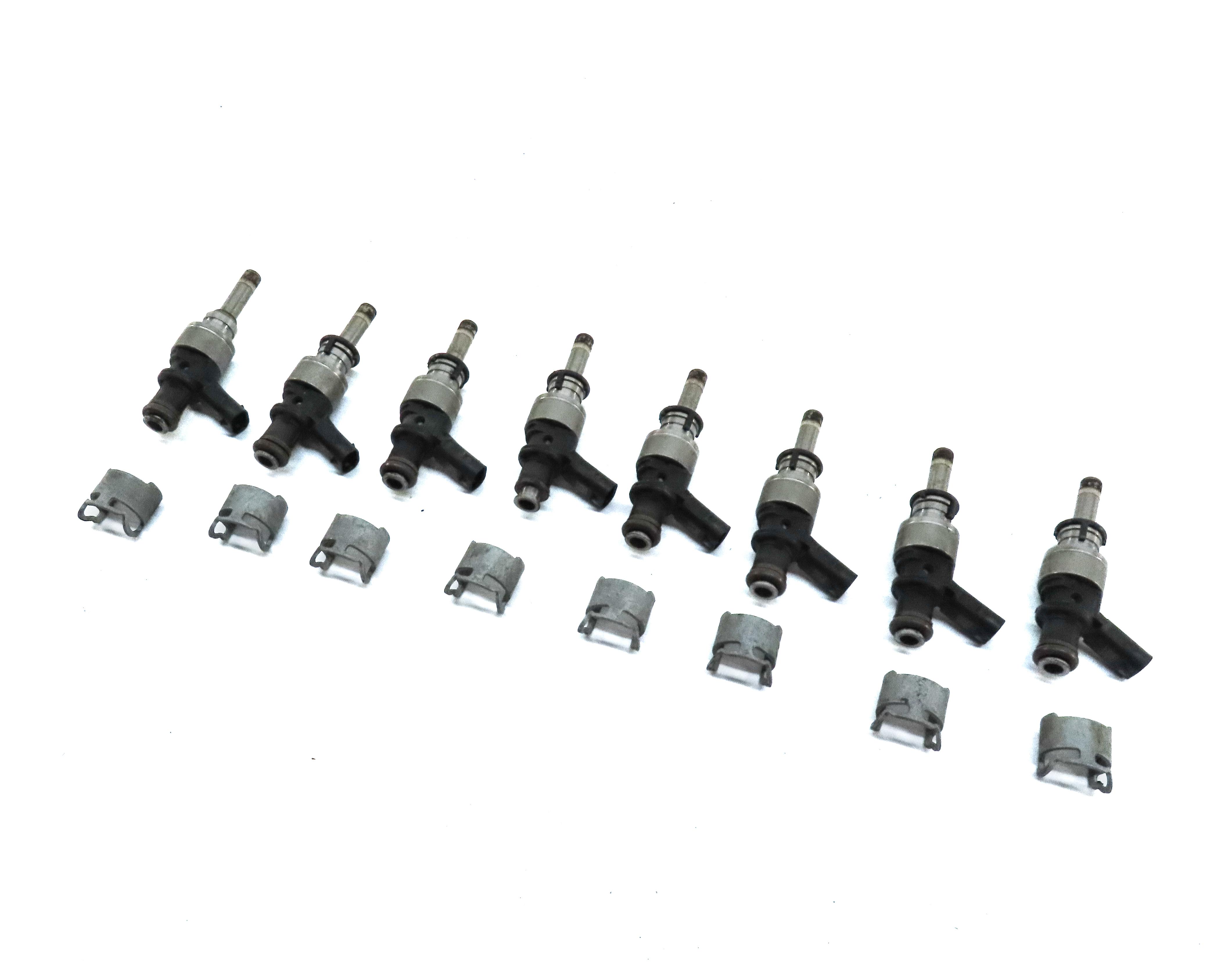 2013-2014 AUDI A8 S8 (D4 4H) 4.0L TURBO CEUA ENGINE FUEL INJECTOR SET 8 — exact item pictured