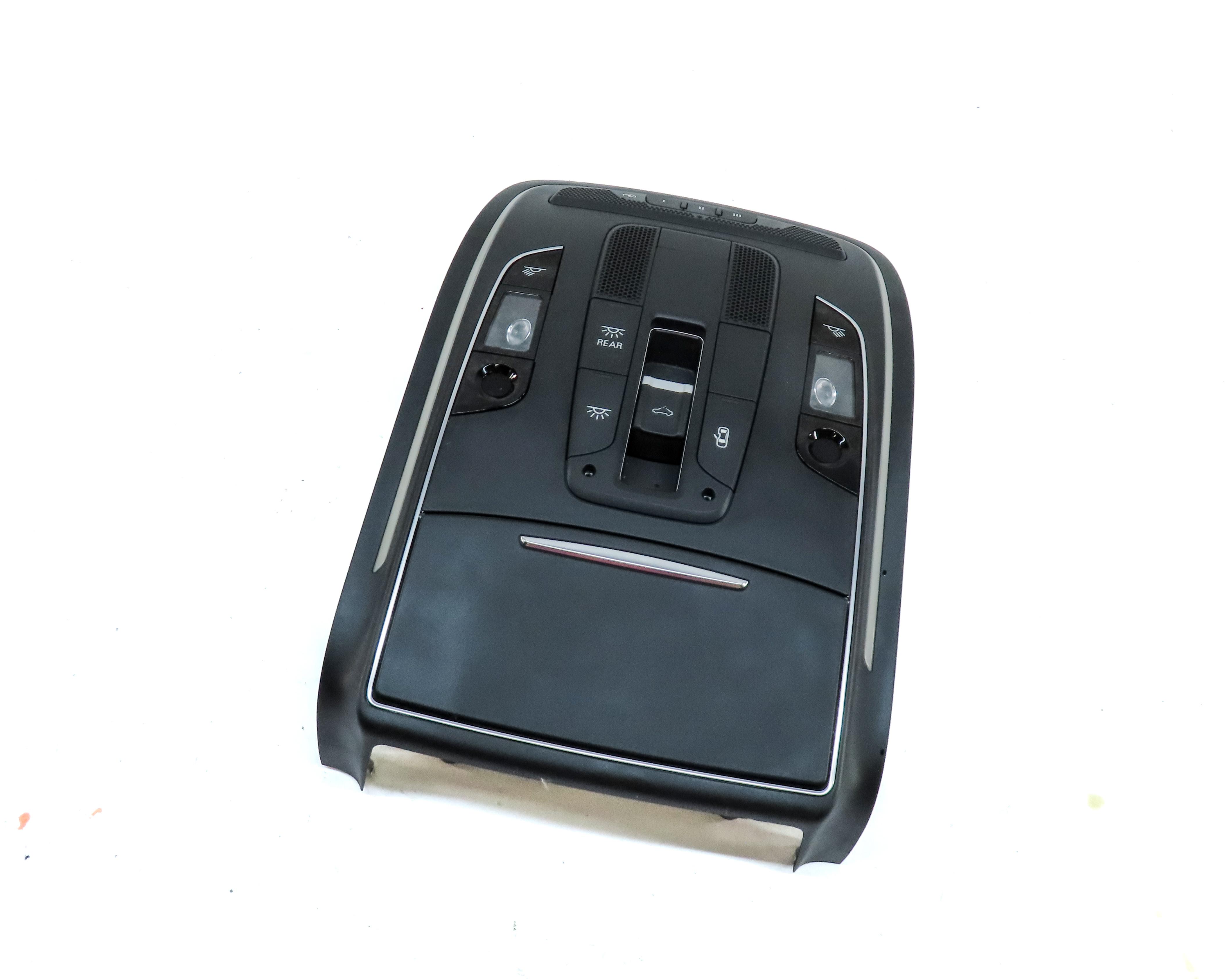 2014 AUDI A8 (D4 4H) FRONT CENTER ROOF PRIMARY DOME LIGHT ASSEMBLY (BLACK) — exact item pictured