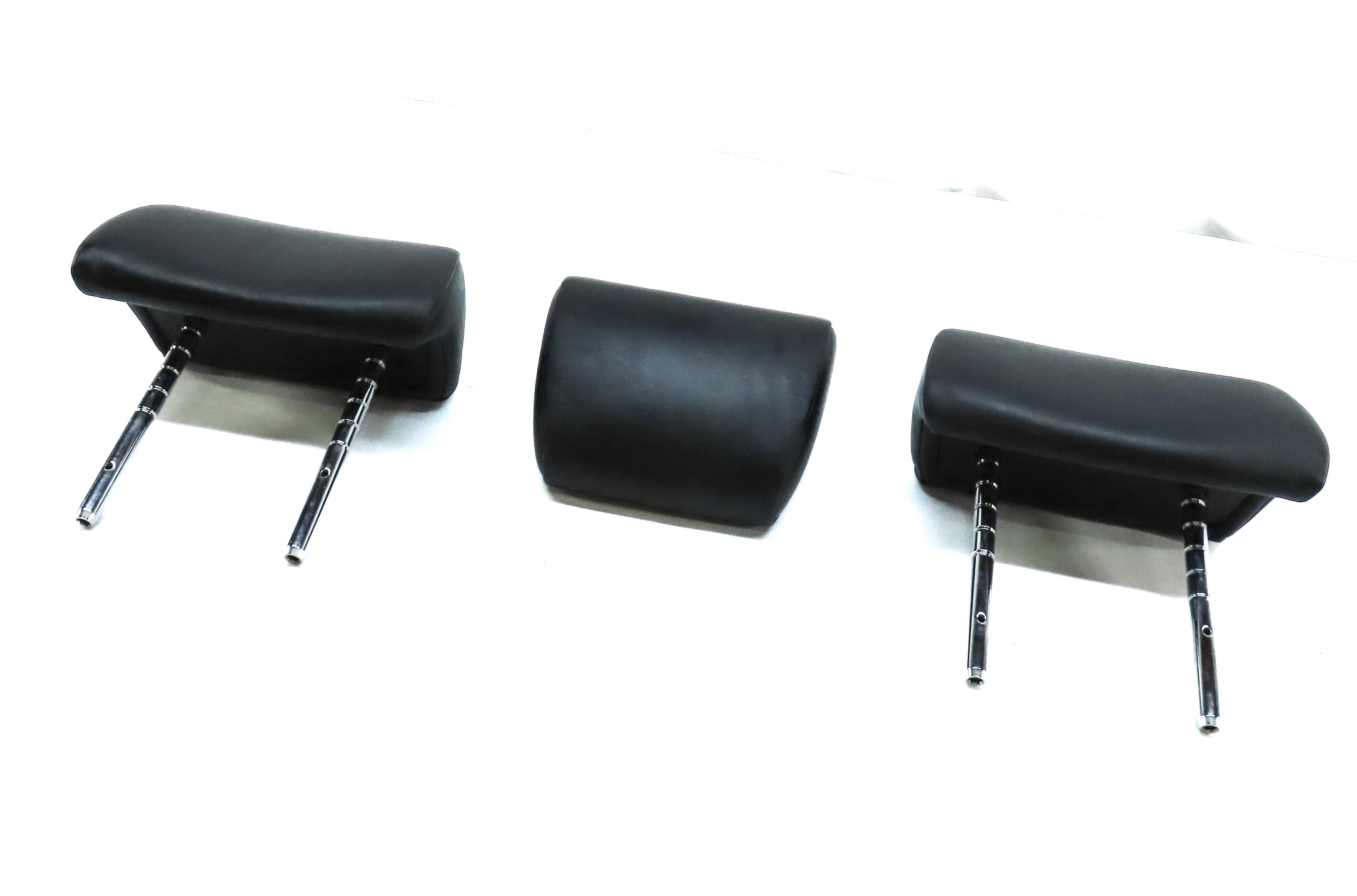 09-15 BMW 7 SERIES (F01) REAR LEFT RIGHT & CENTER SEAT HEADREST SET 3 (BLACK) — exact item pictured