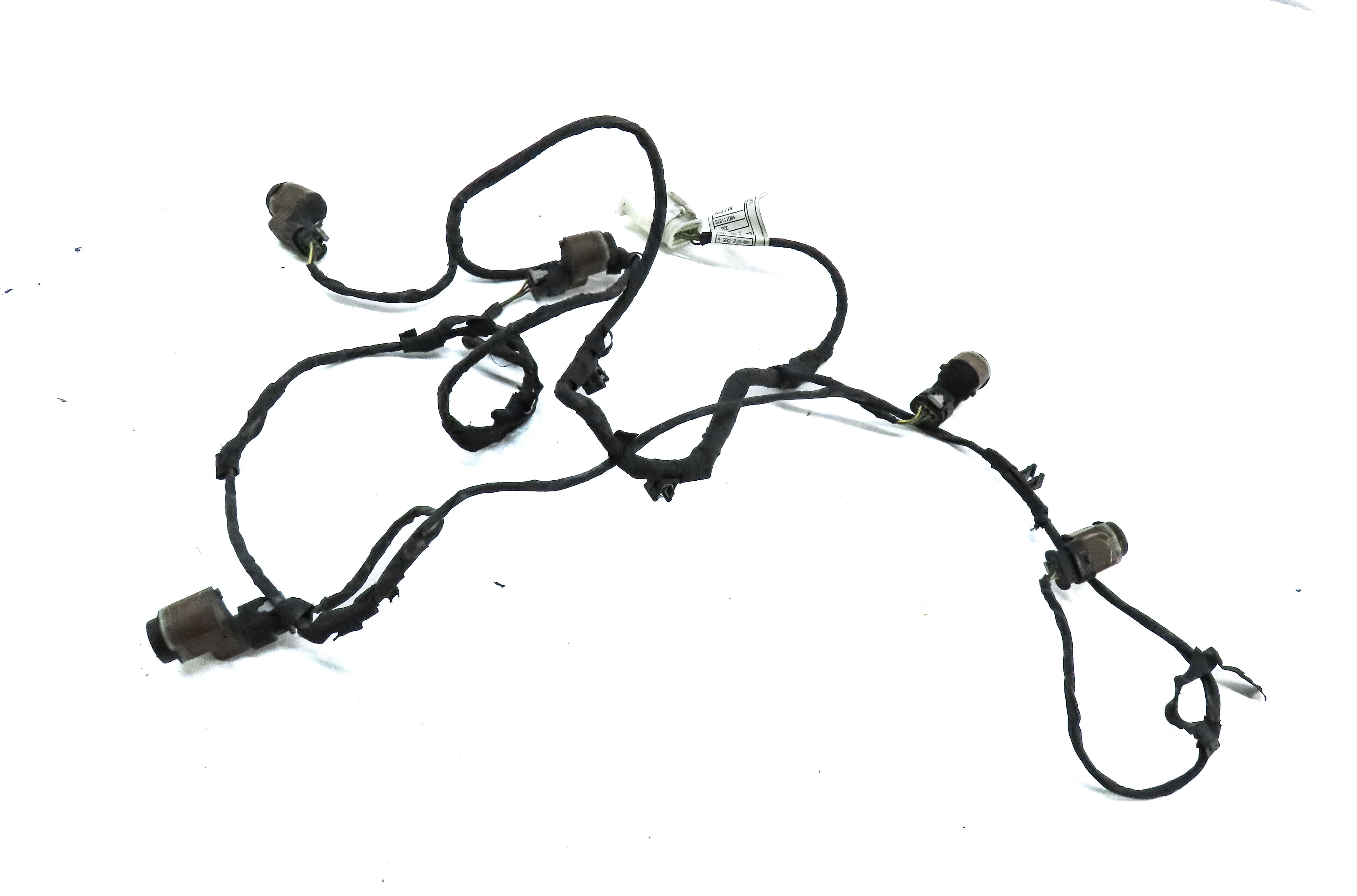 2015 BMW 750Li (F01) FRONT PARK ASSIST PDC SENSOR SET 4 (GREY) w/ WIRE HARNESS — exact item pictured
