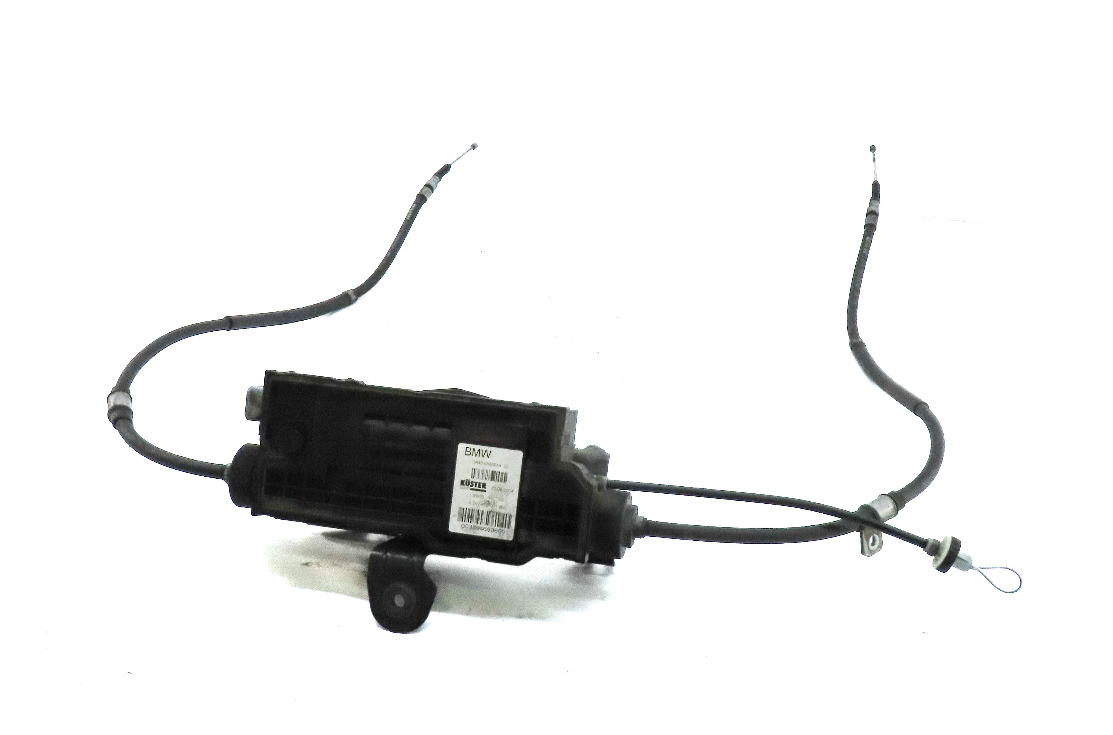 2015 BMW 750Li (F01) EMERGENCY HILL PARKING E-BRAKE ACTUATOR w/ CABLES 6868044 — exact item pictured