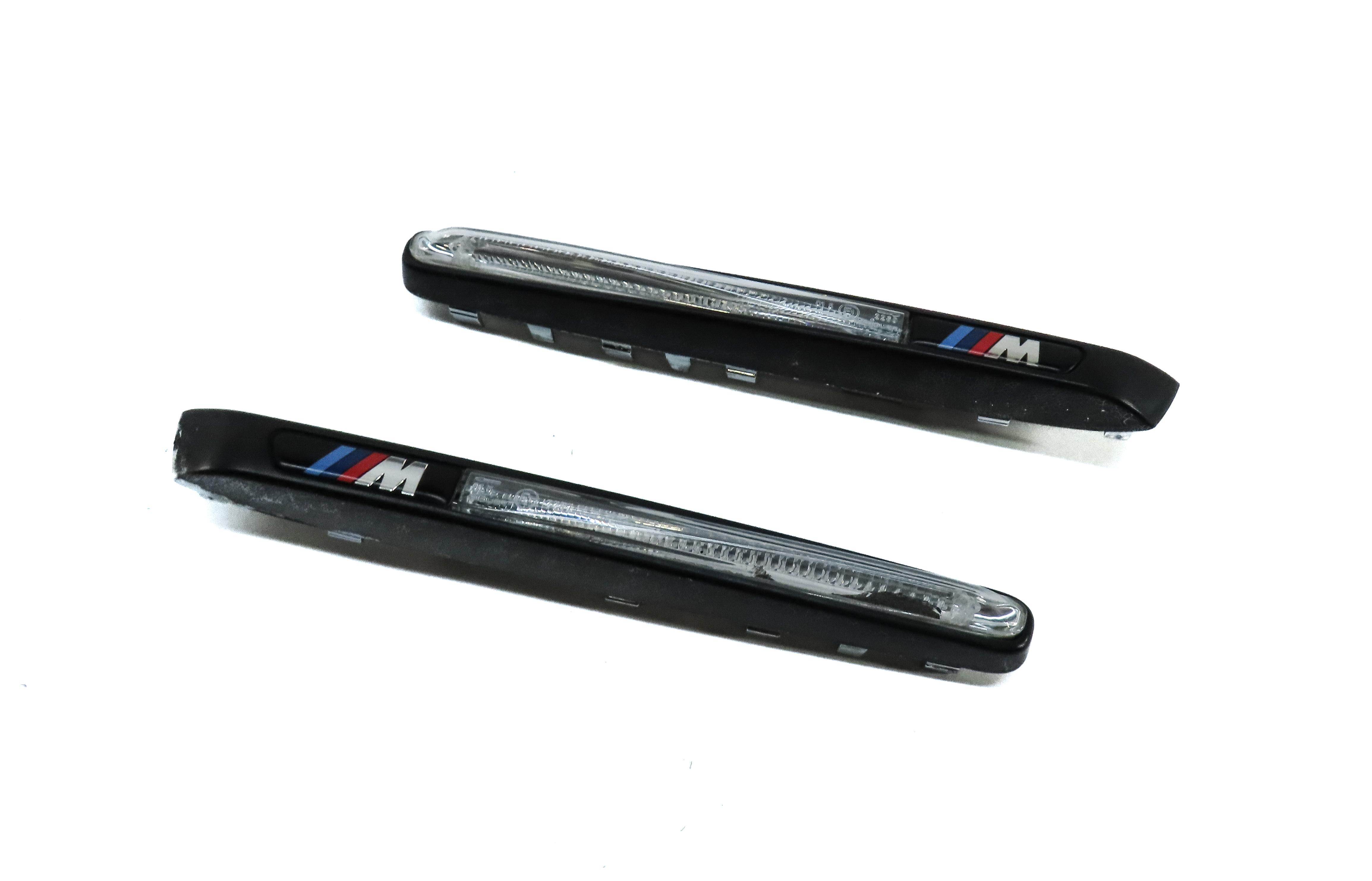 10-13 BMW X5M ///M (E70) FRONT LEFT & RIGHT FENDER SIGNAL MARKER LIGHT LAMP SET2 — exact item pictured