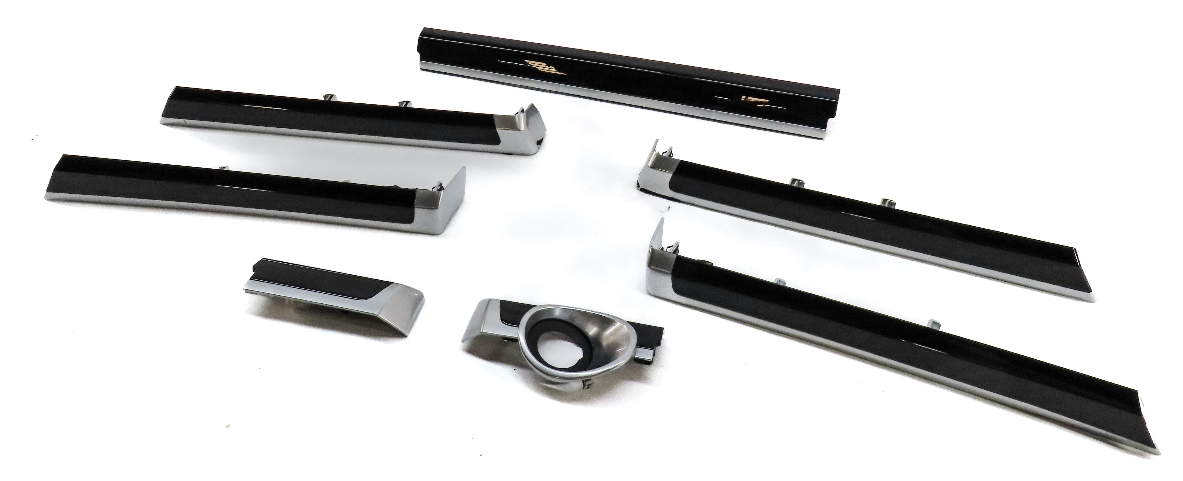 2014 PORSCHE CAYENNE HYBRID (958) FRONT REAR LEFT RIGHT TRIM SET 7 (PIANO BLACK) — exact item pictured