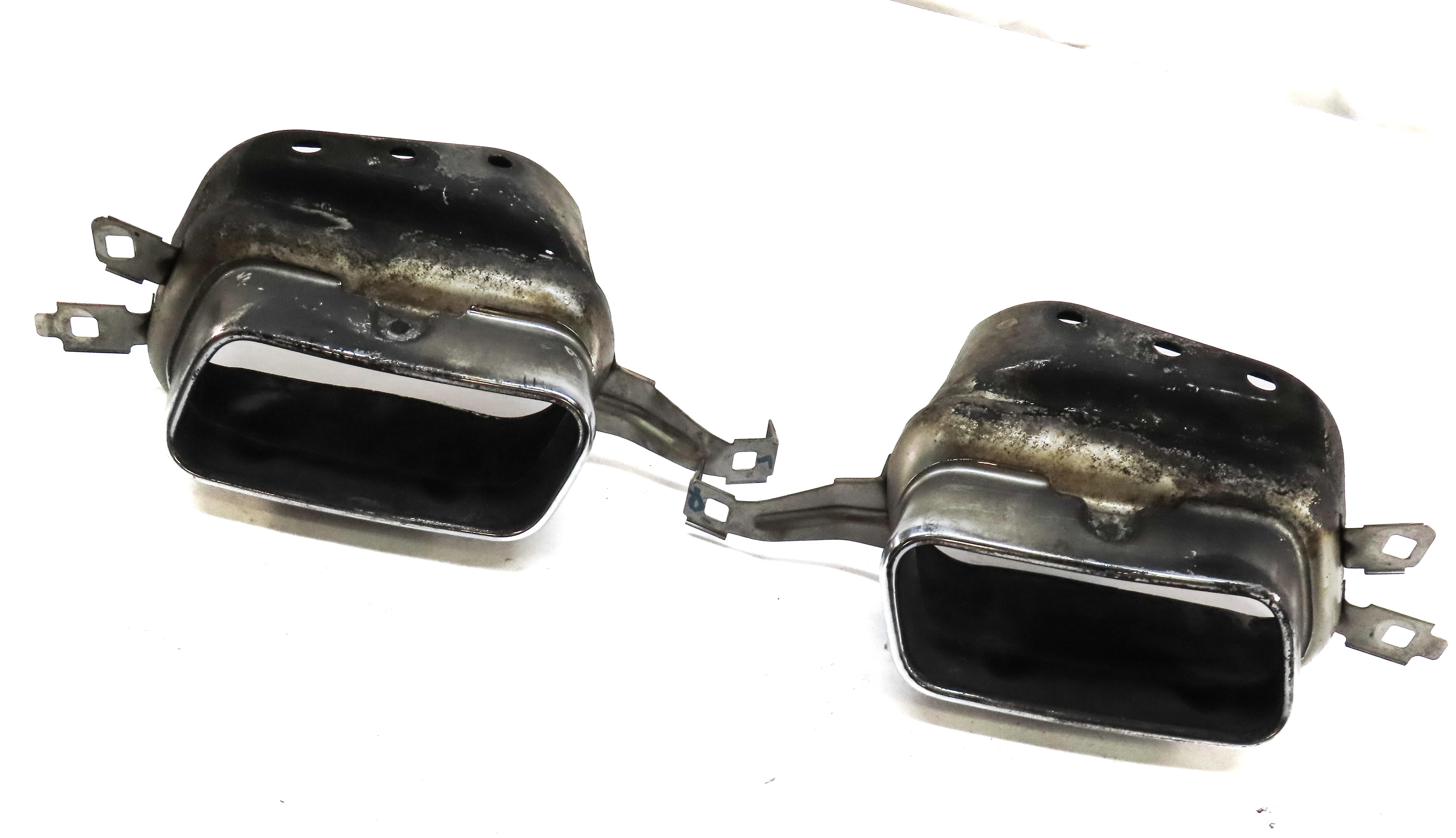 2013 BMW 750i F01 4.4L TURBO N63 ENGINE REAR LEFT RIGHT MUFFLER EXHAUST TIP SET — exact item pictured