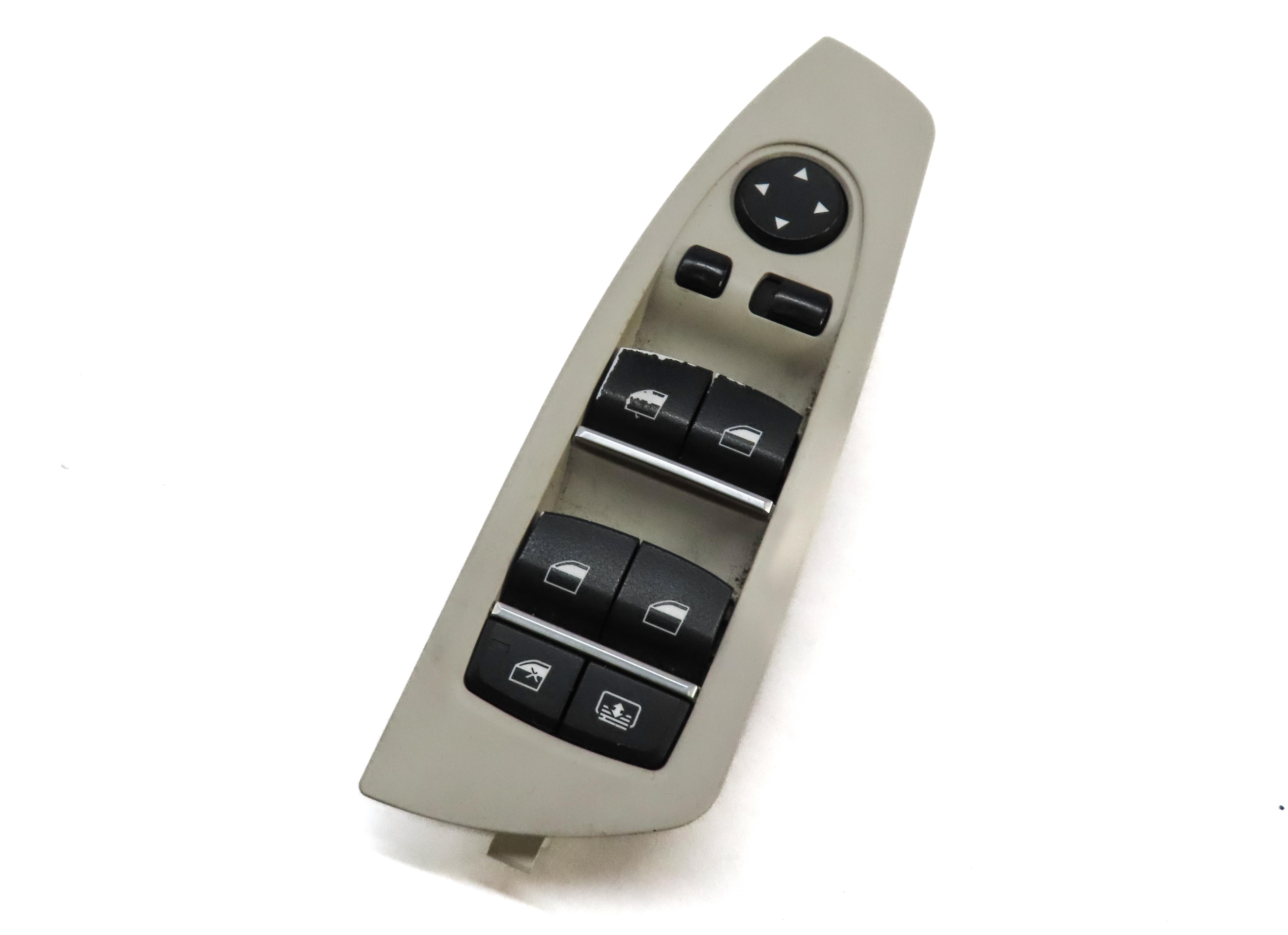 09-15 BMW 740i 750i 760i B7 (F01) DRIVER WINDOW SWITCH w/ SHADE & P-FOLD (BEIGE) — exact item pictured