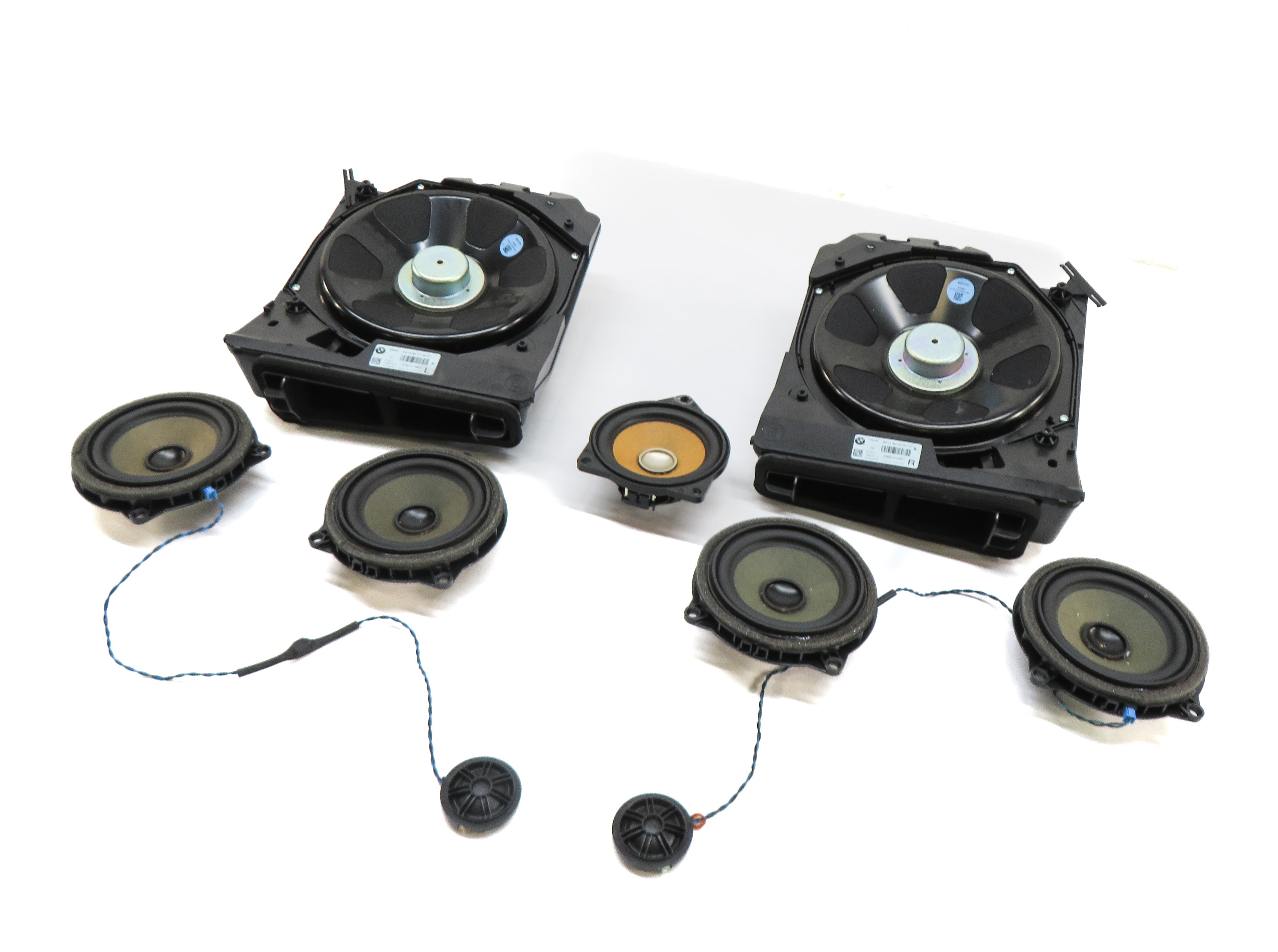 2015 BMW 320i (F30) STEREO HiFi AUDIO SUB SUBWOOFER TWEETER SPEAKER SET 9 — exact item pictured
