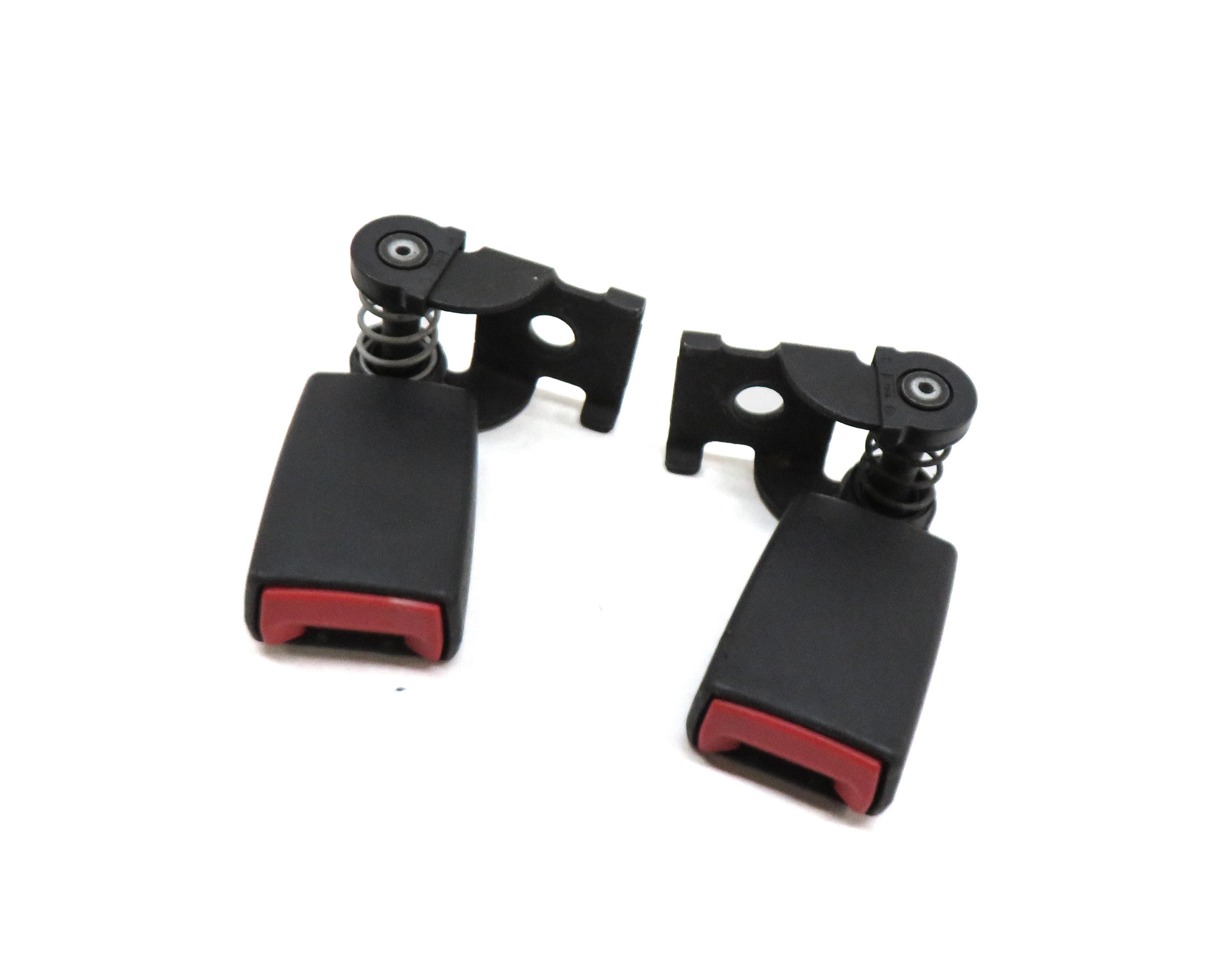 2006 BMW M6 (E63) REAR LEFT & RIGHT SEATBELT BUCKLE RECEIVER SET 2 (BLACK) — exact item pictured