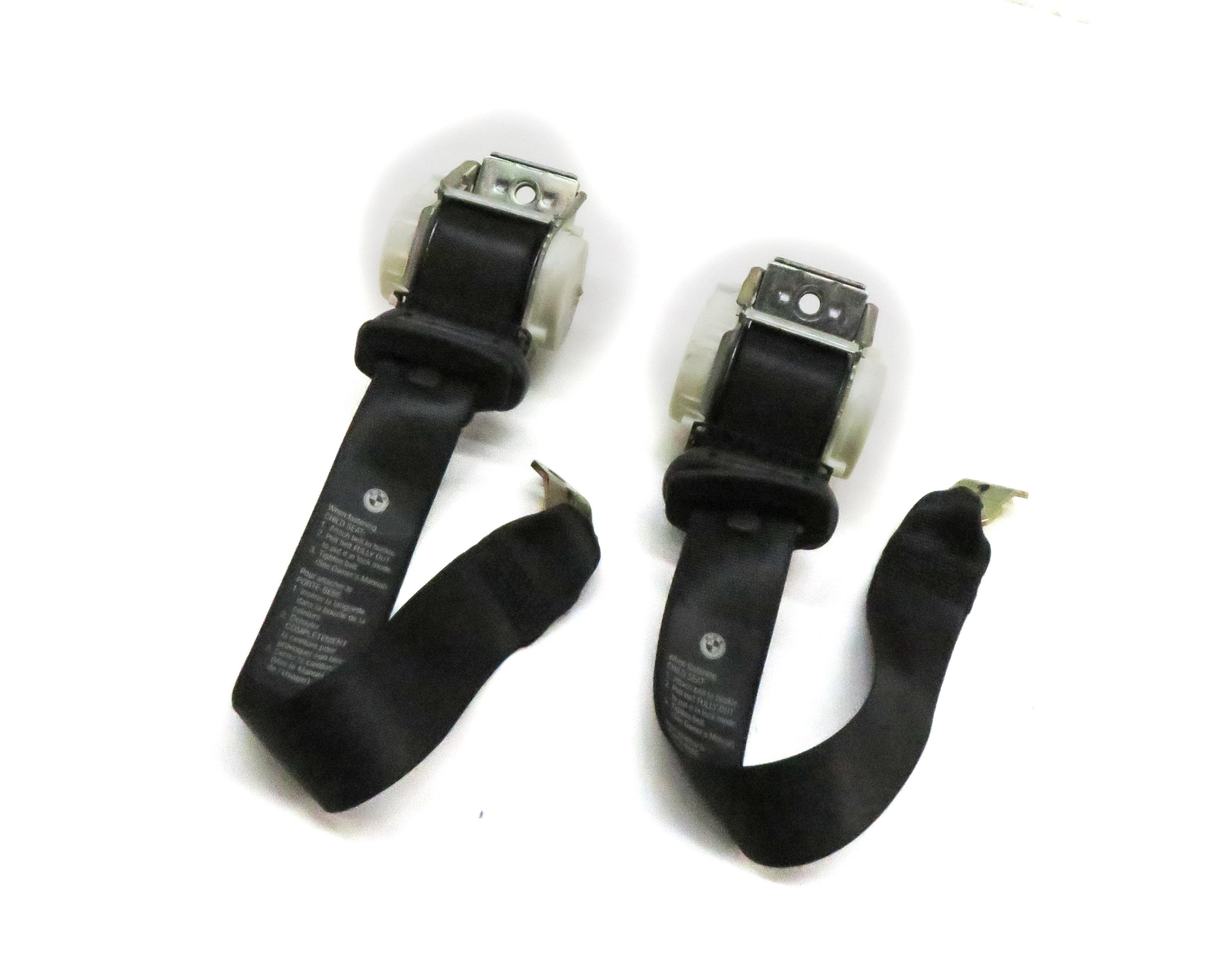 2006 BMW M6 (E63) REAR LEFT & RIGHT SEATBELT RETRACTOR SET 2 (BLACK) 72117918753 — exact item pictured