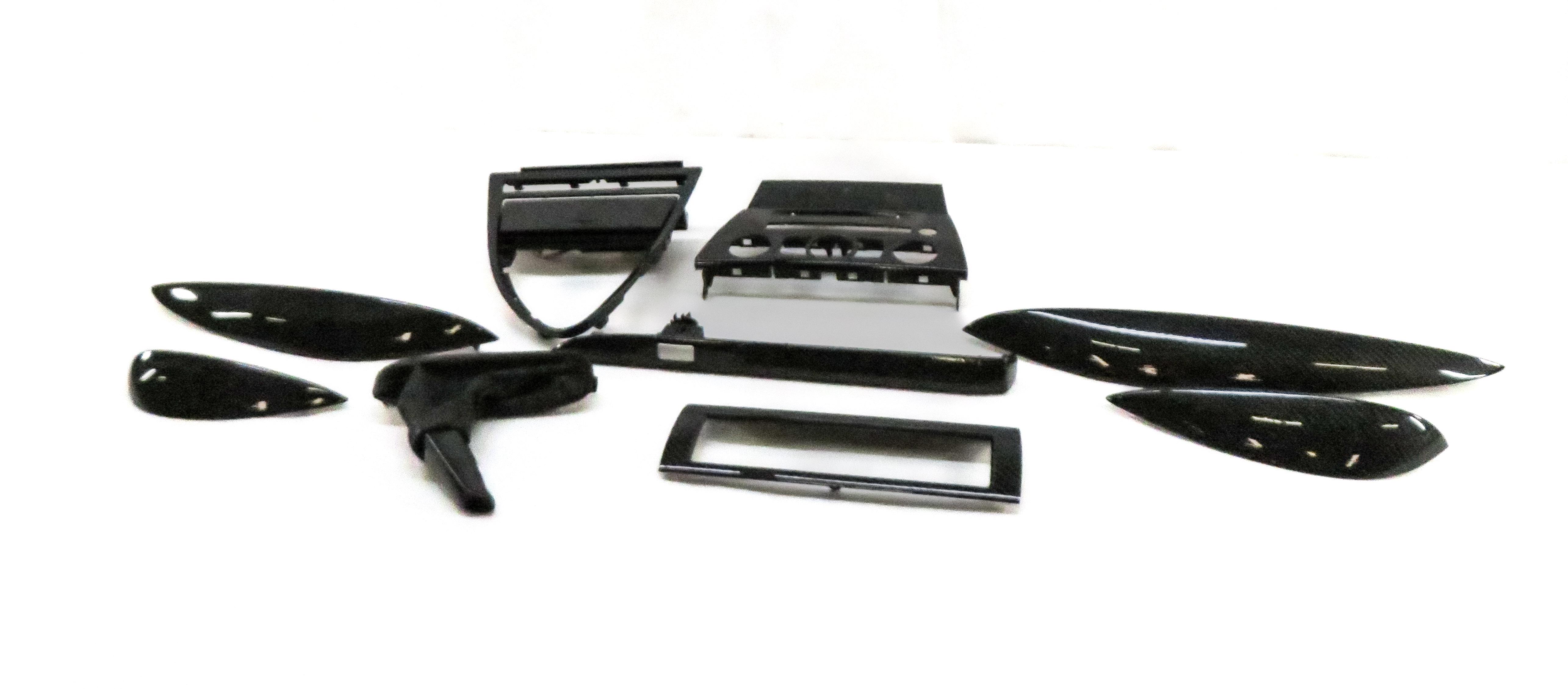 2006 BMW M6 (E63) FRONT REAR LEFT RIGHT DOOR DASH CONSOLE CARBON FIBER TRIM SET9 — exact item pictured