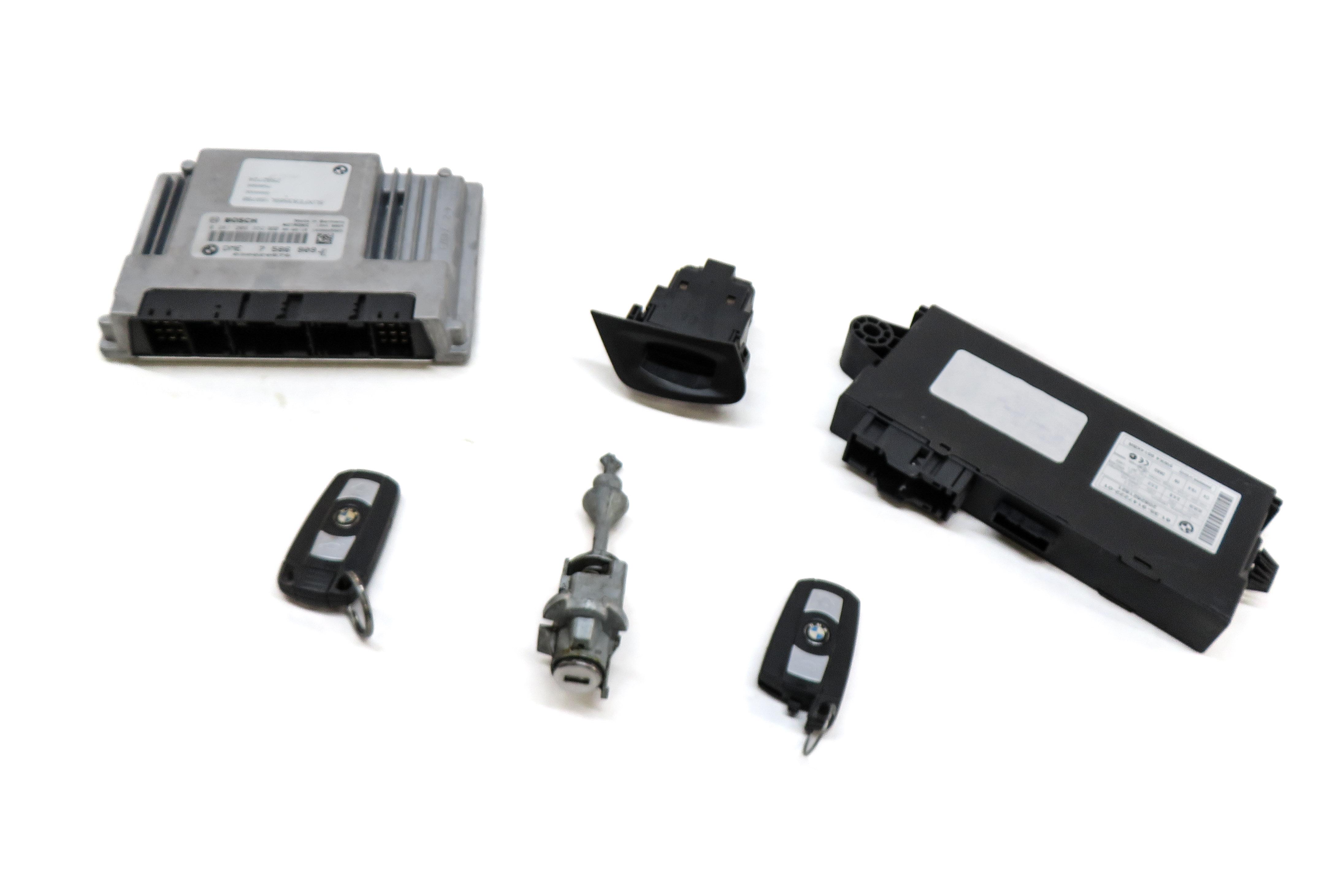 2009 BMW X5 (E70) 4.8L N62 ANTI THEFT IMMOBILIZER BODY ENGINE MODULE & KEY SET — exact item pictured