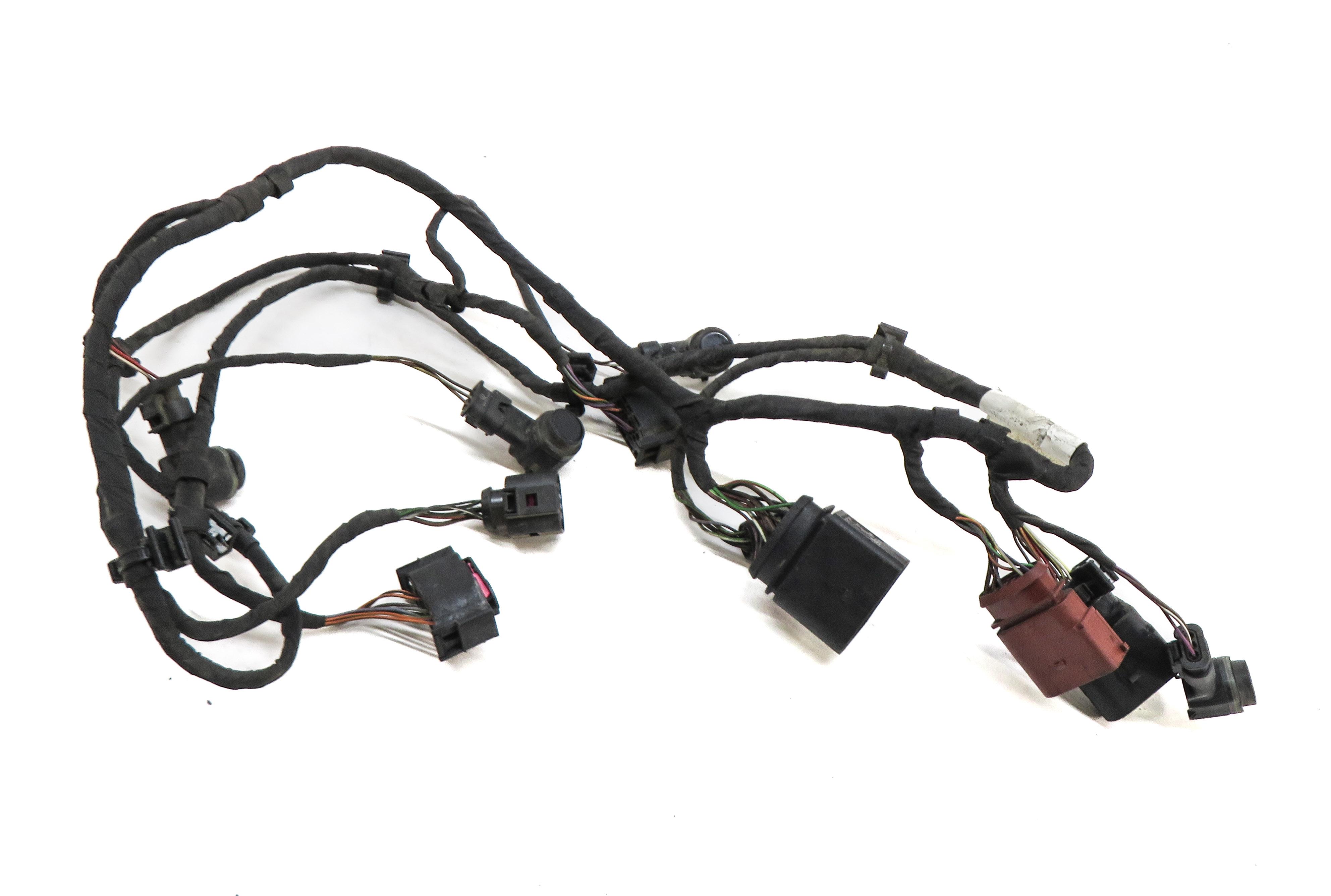 2014 AUDI Q7 (4L) REAR PARK ASSIST PDC SENSOR SET4 (BLACK) & WIRE WIRING HARNESS — exact item pictured