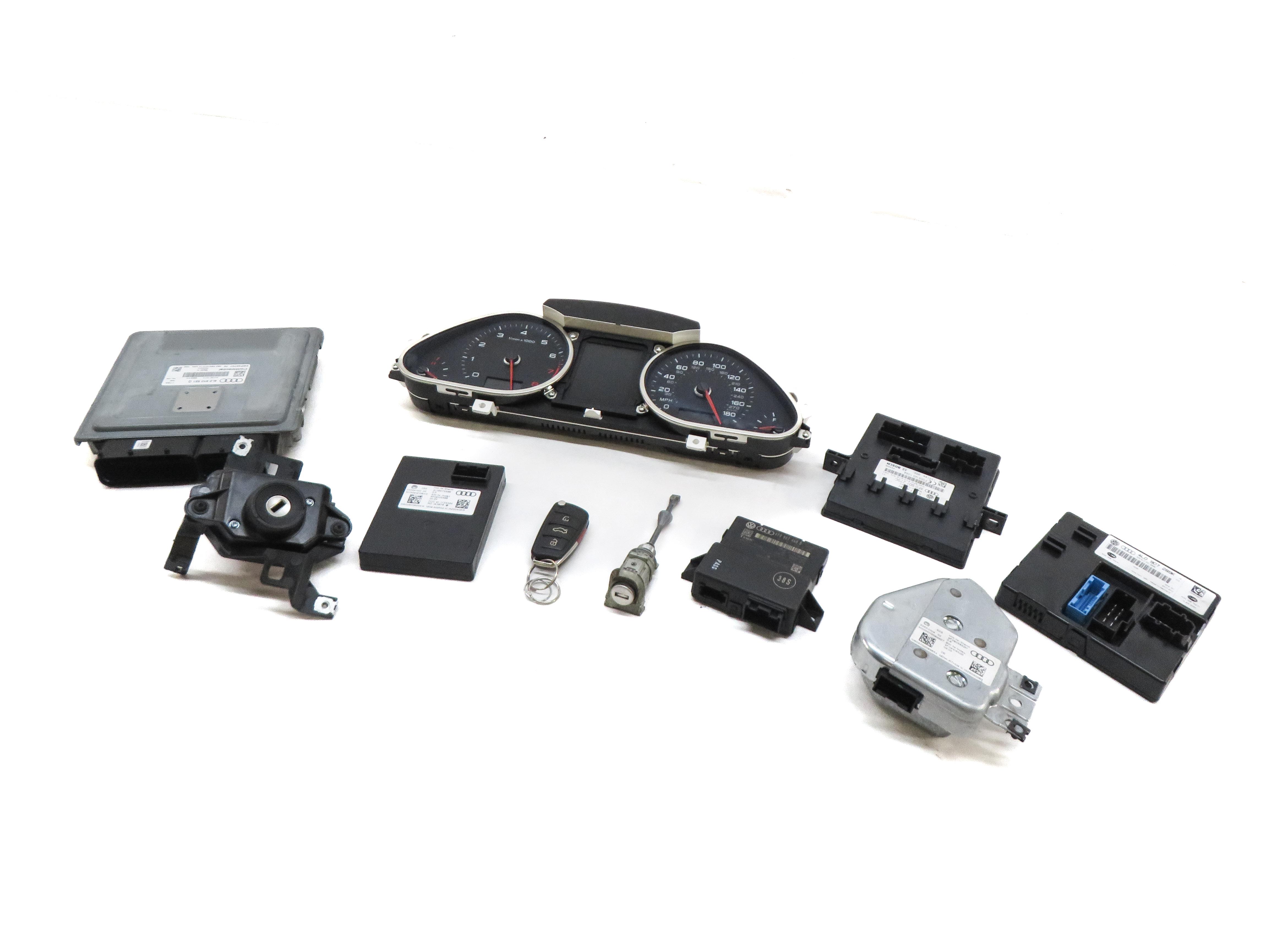13-15 AUDI Q7 (4L) 3.0L CTWB SUPERCHARGED ENGINE BCM IMMOBILIZER MODULE KEY SET — exact item pictured