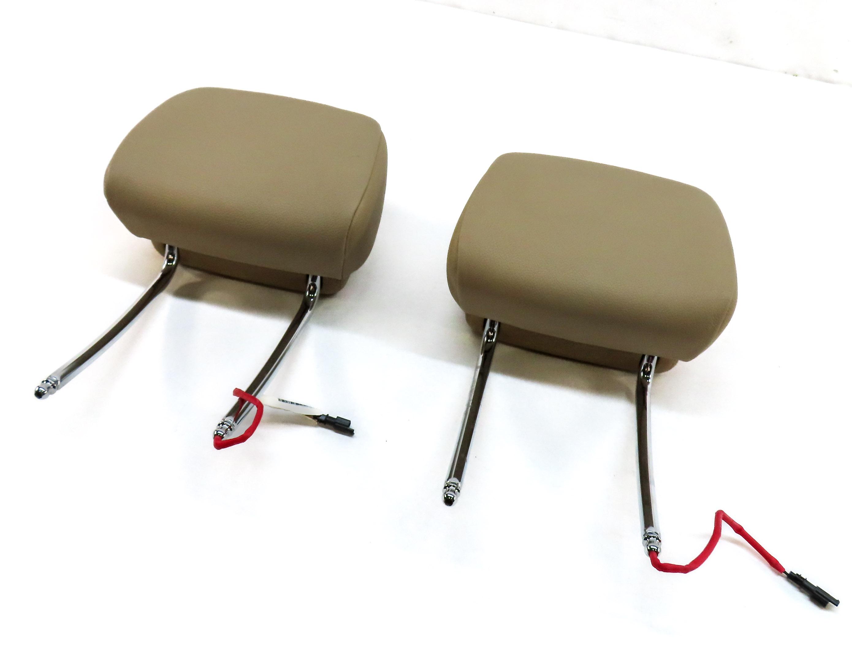 11-13 BMW X5 X6 E70 E71 FRONT LEFT DRIVER RIGHT PASSENGER SEAT HEADREST (BEIGE) — exact item pictured