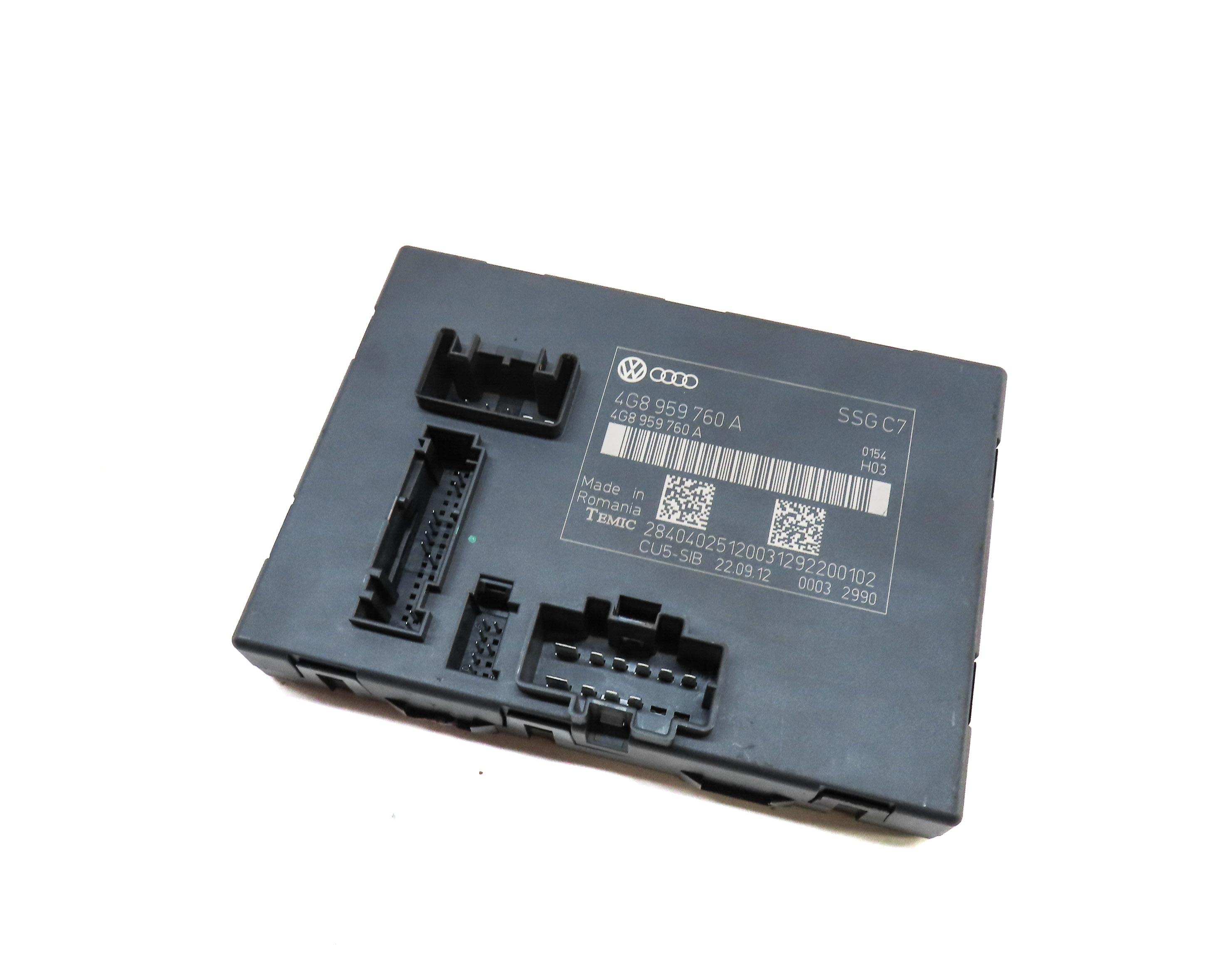2013 AUDI A6 (C7) FRONT LEFT DRIVER SEAT CONTROL MODULE 4G8959760A — exact item pictured