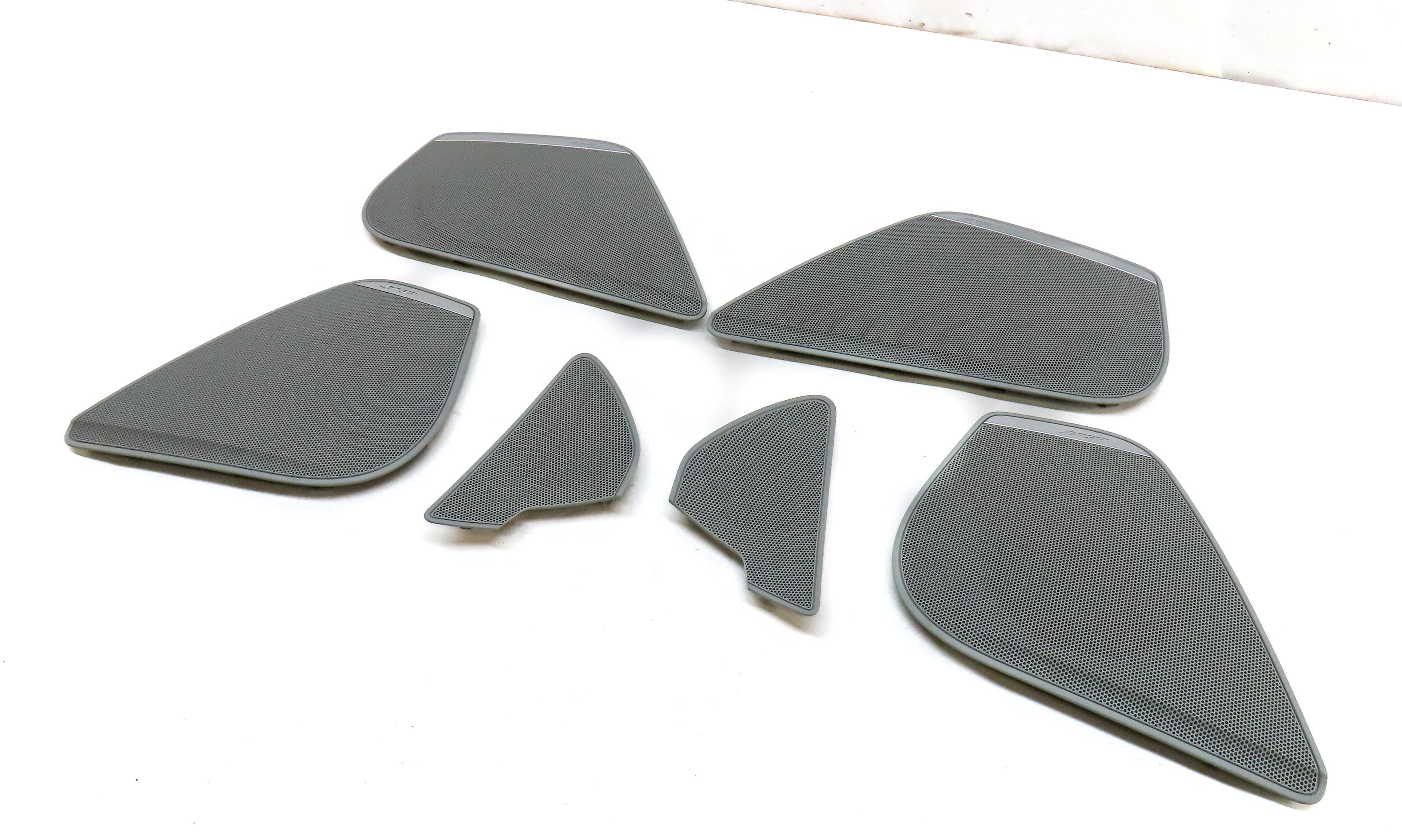 2013 AUDI A6 (C7) FRONT REAR LEFT RIGHT BOSE SPEAKER COVER GRILLE SET 6 (GREY) — exact item pictured
