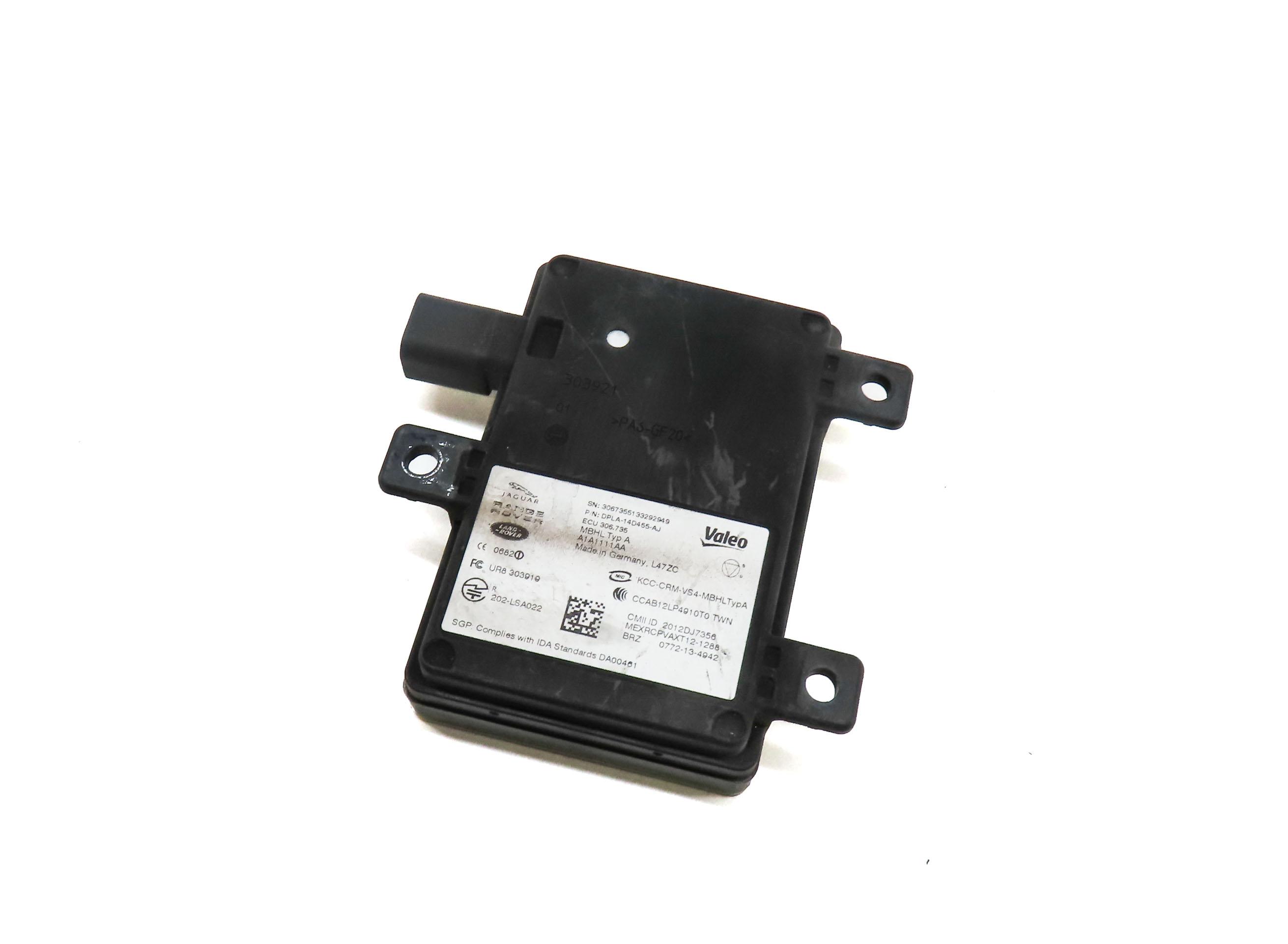 2014 LAND RANGE ROVER (L405) REAR LEFT BLIND SPOT RADAR MODULE DPLA14D455AJ — exact item pictured