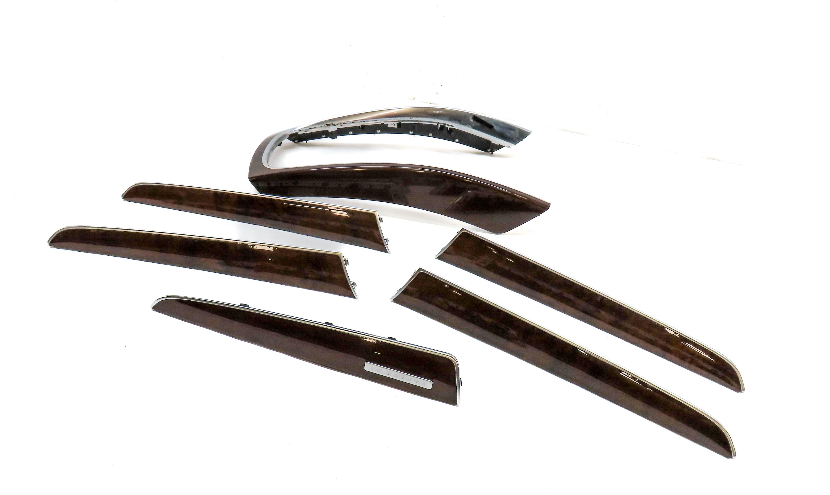 2012 AUDI Q5 (B8 8R) FRONT REAR DOOR DASH CONSOLE NATURAL WALNUT TRIM SET 6 — exact item pictured