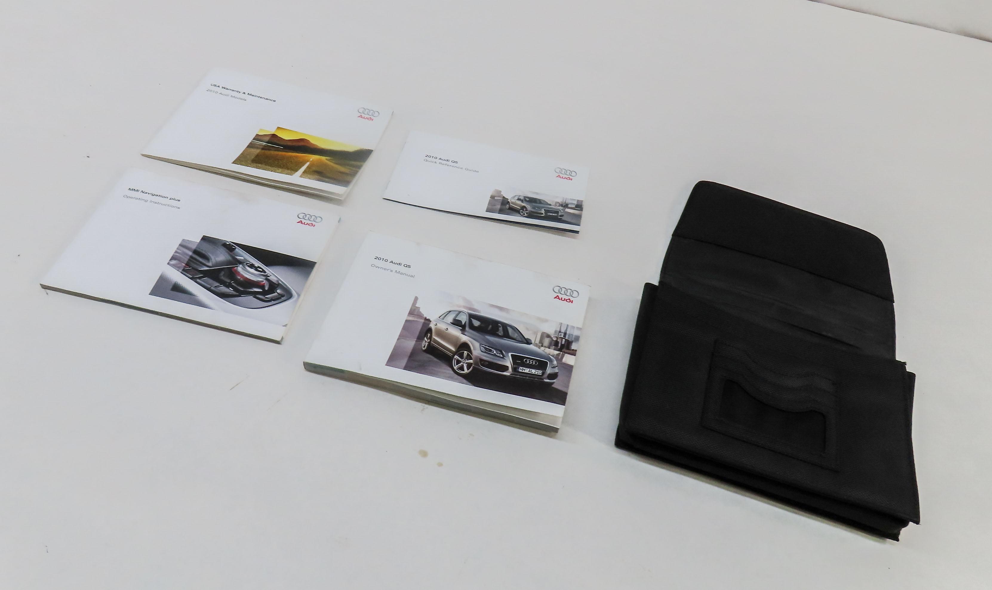 2010 AUDI Q5 (B8 8R) OWNERS MANUAL BOOKLET SET 4 w/ CARRYING CASE (BLACK) — exact item pictured