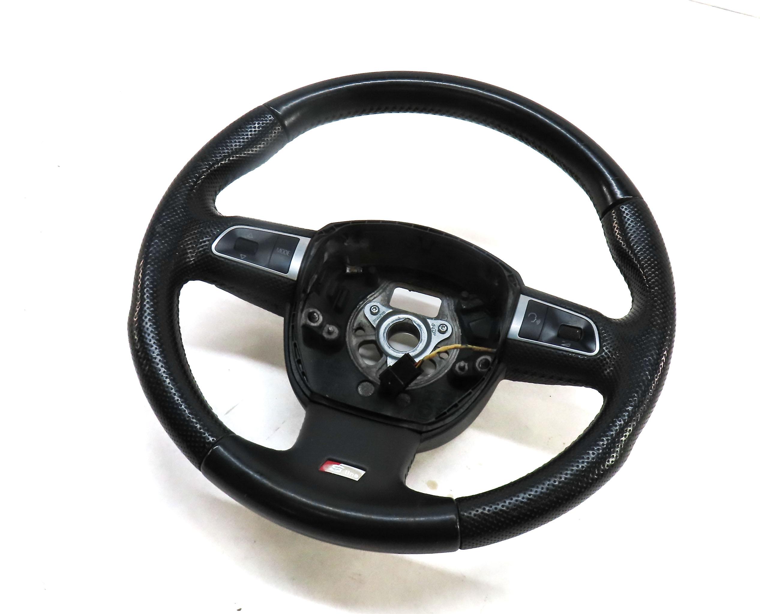 09-12 AUDI Q5 (B8 8R) 3 SPOKE S-LINE STEERING WHEEL w/ SWITCHES & PADDLES BLACK — exact item pictured