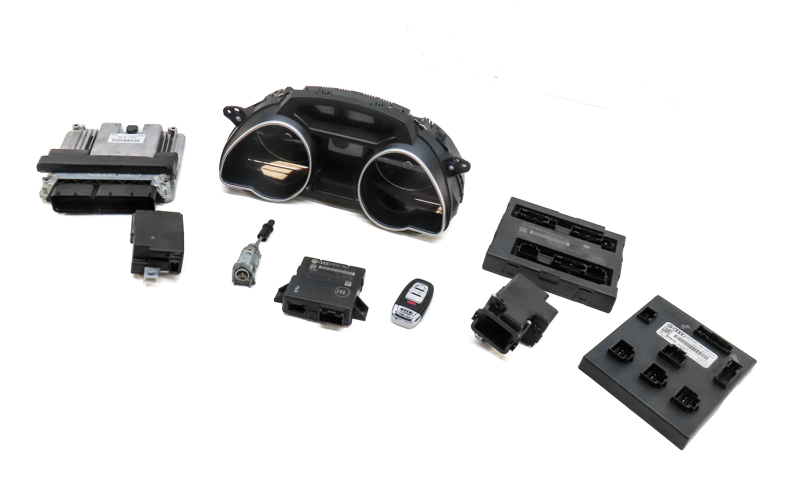 2014 AUDI A5 COUPE (B8 8T) 2.0L CPMB SPEEDOMETER BODY ENGINE MODULE & KEY SET — exact item pictured