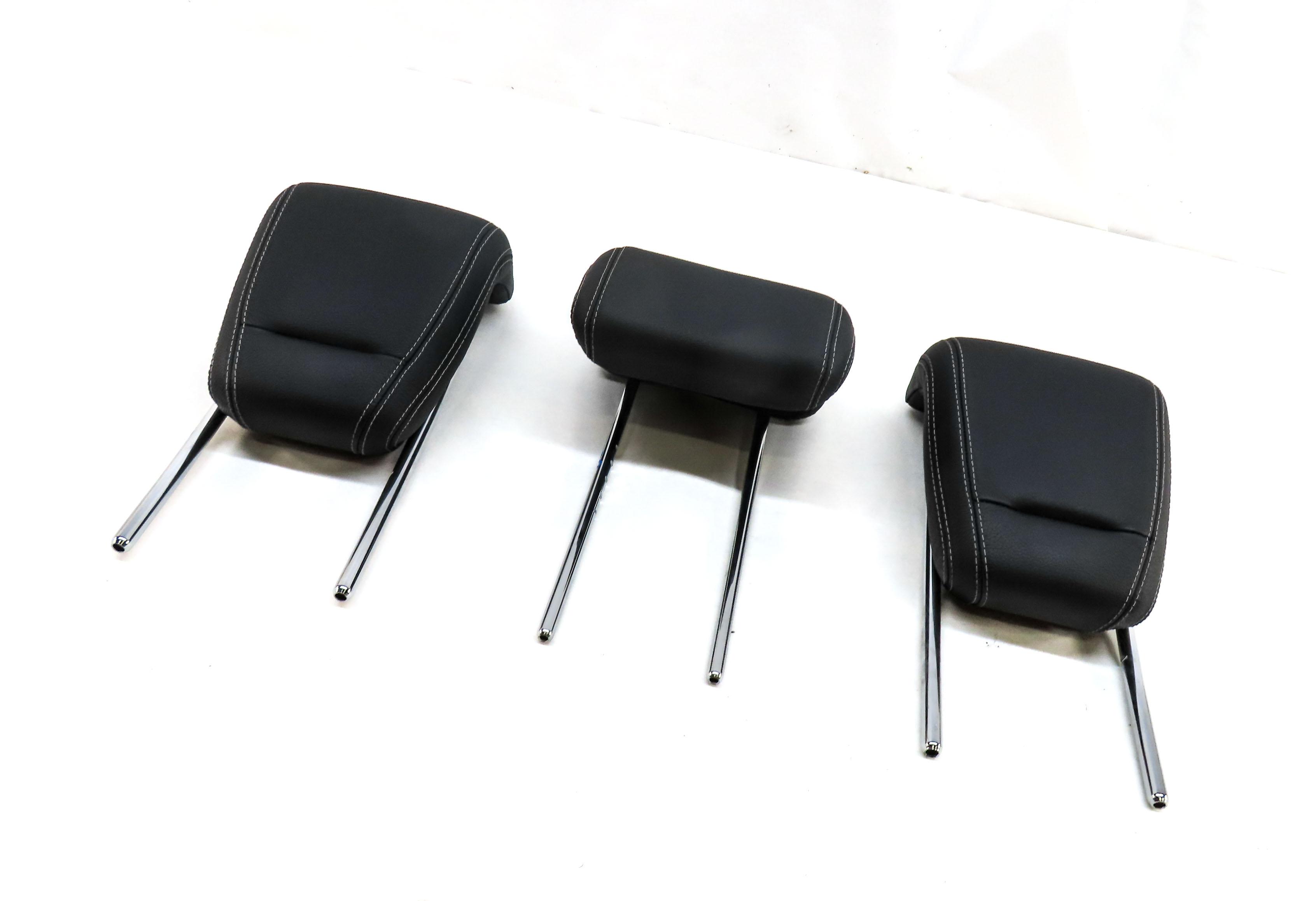 12-15 MERCEDES ML CLASS W166 REAR LEFT RIGHT & CENTER SEAT HEADREST SET3 (BLACK) — exact item pictured