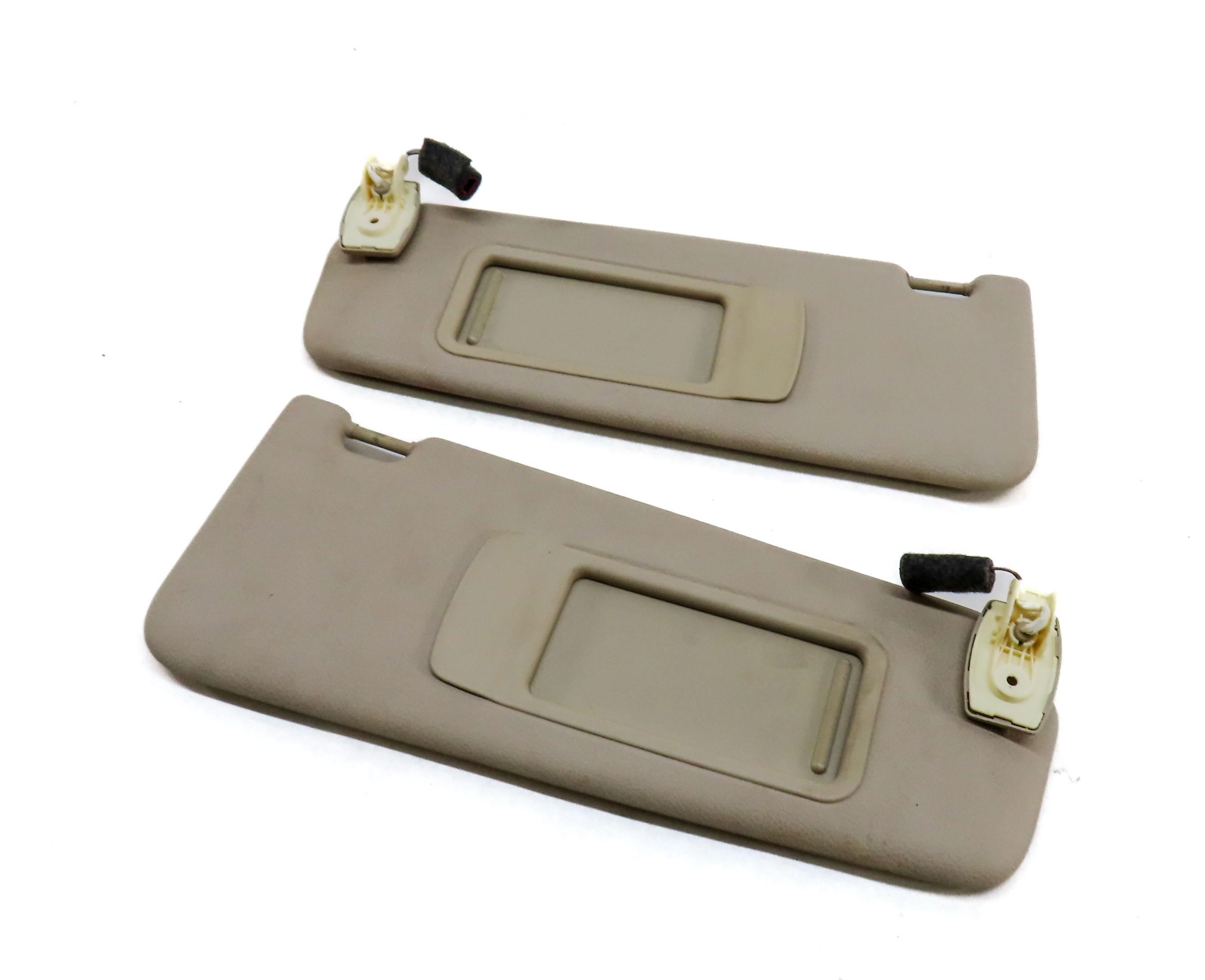 10-16 BMW 5-SERIES (F10) FRONT LEFT & RIGHT SUNVISOR SUN VISOR SHADE SET (BEIGE) — exact item pictured