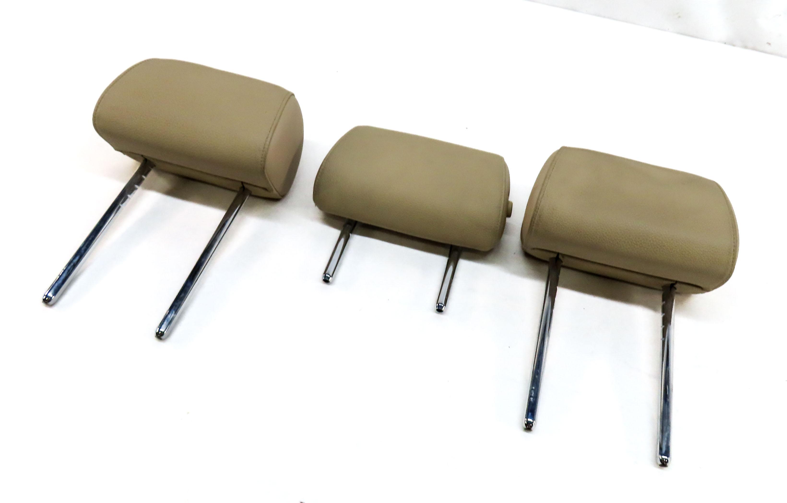 11-16 BMW GT 5-SERIES F07 F10 REAR LEFT CENTER & RIGHT SEAT HEADREST SET (BEIGE) — exact item pictured