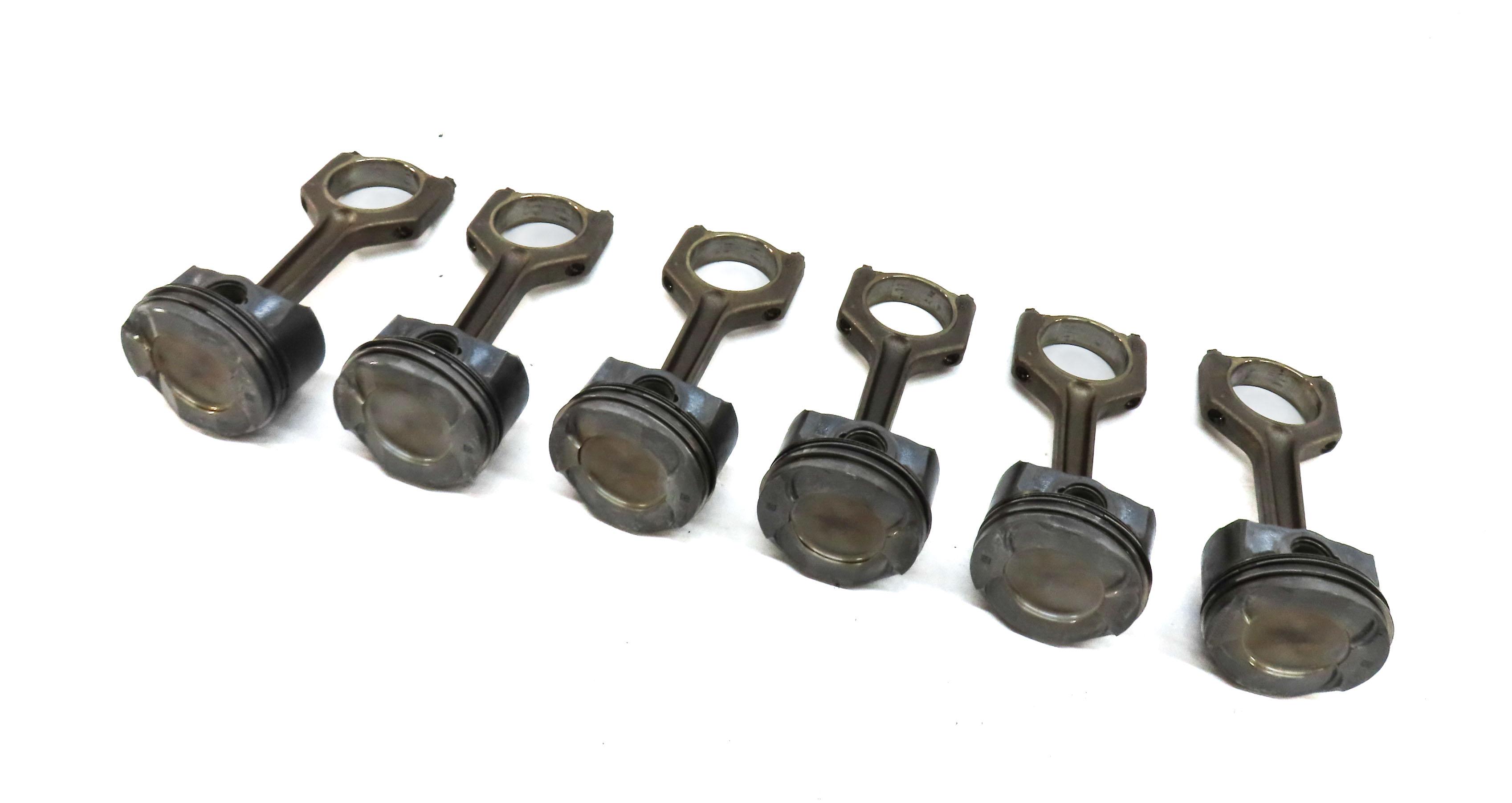 10-14 BMW 3/5/6/7/X1/X3/X5/X6 3.0L N55 TURBO ENGINE PISTON CONNECTING & ROD SET6 — exact item pictured