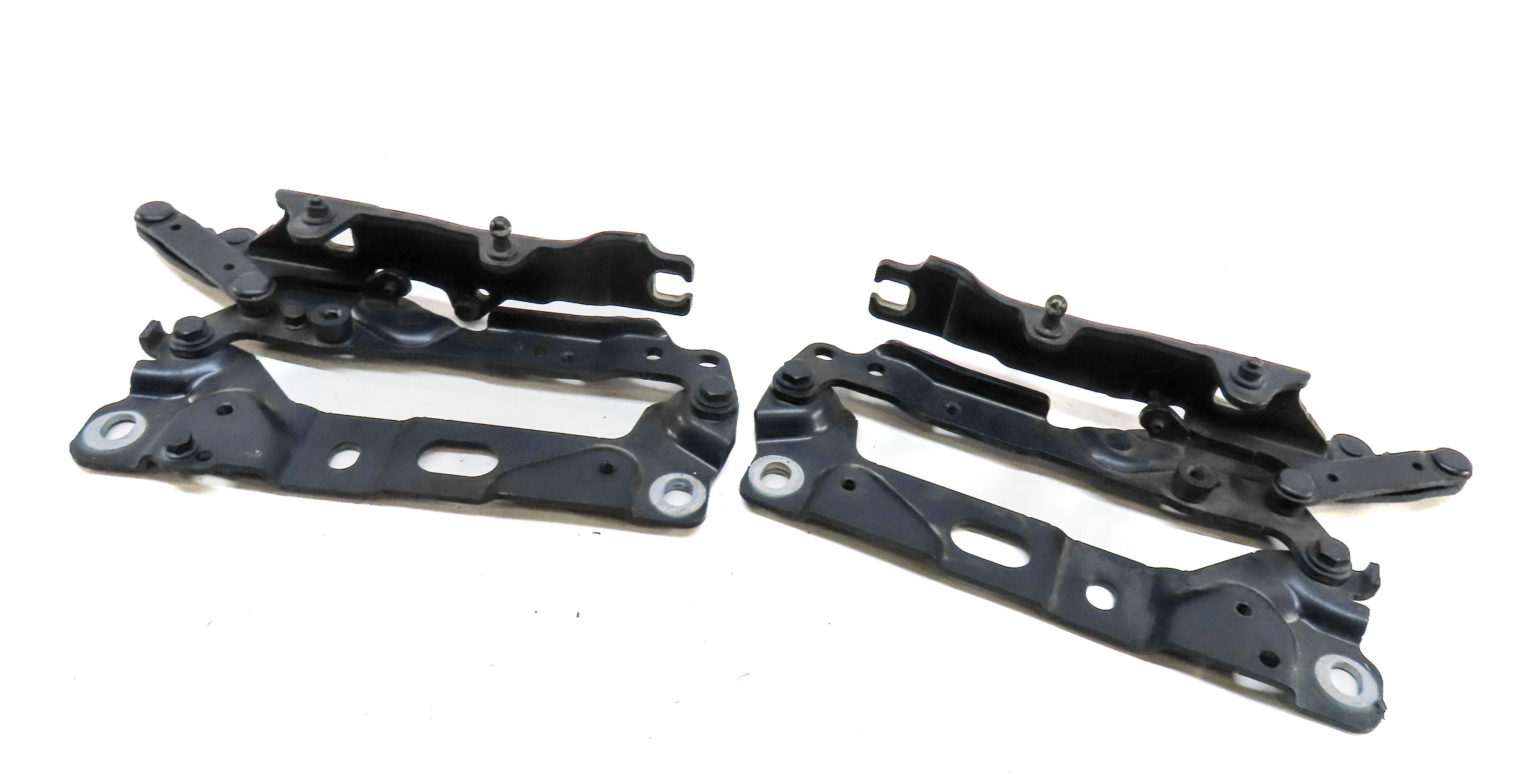 2011 BMW 528i 535i 550i (F10) LEFT & RIGHT FRONT HOOD HINGE SET (IMPERIAL BLUE) — exact item pictured